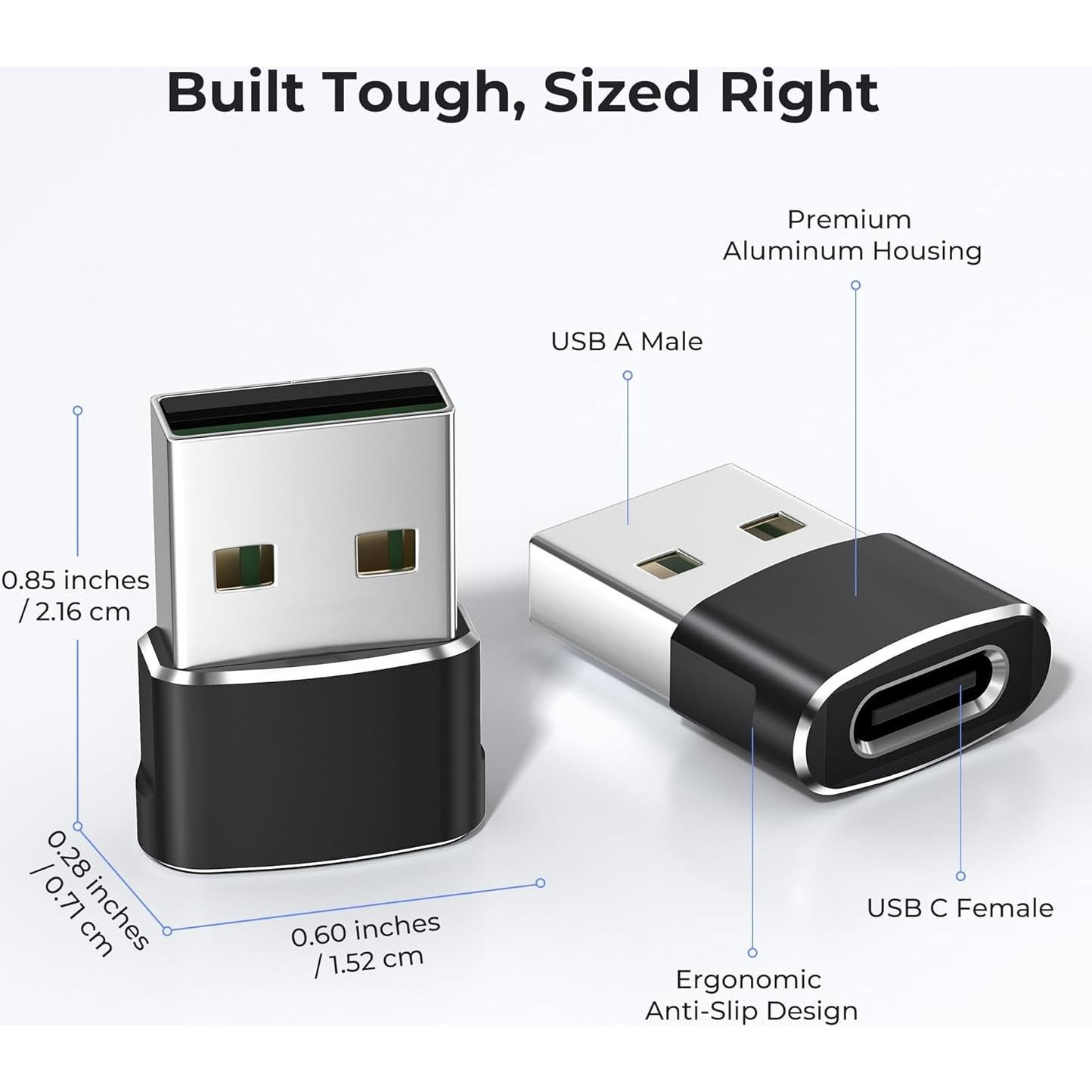 Adaptador USB a USB-C Basesailor 4Pack Tipo C Femenino a A Masculino