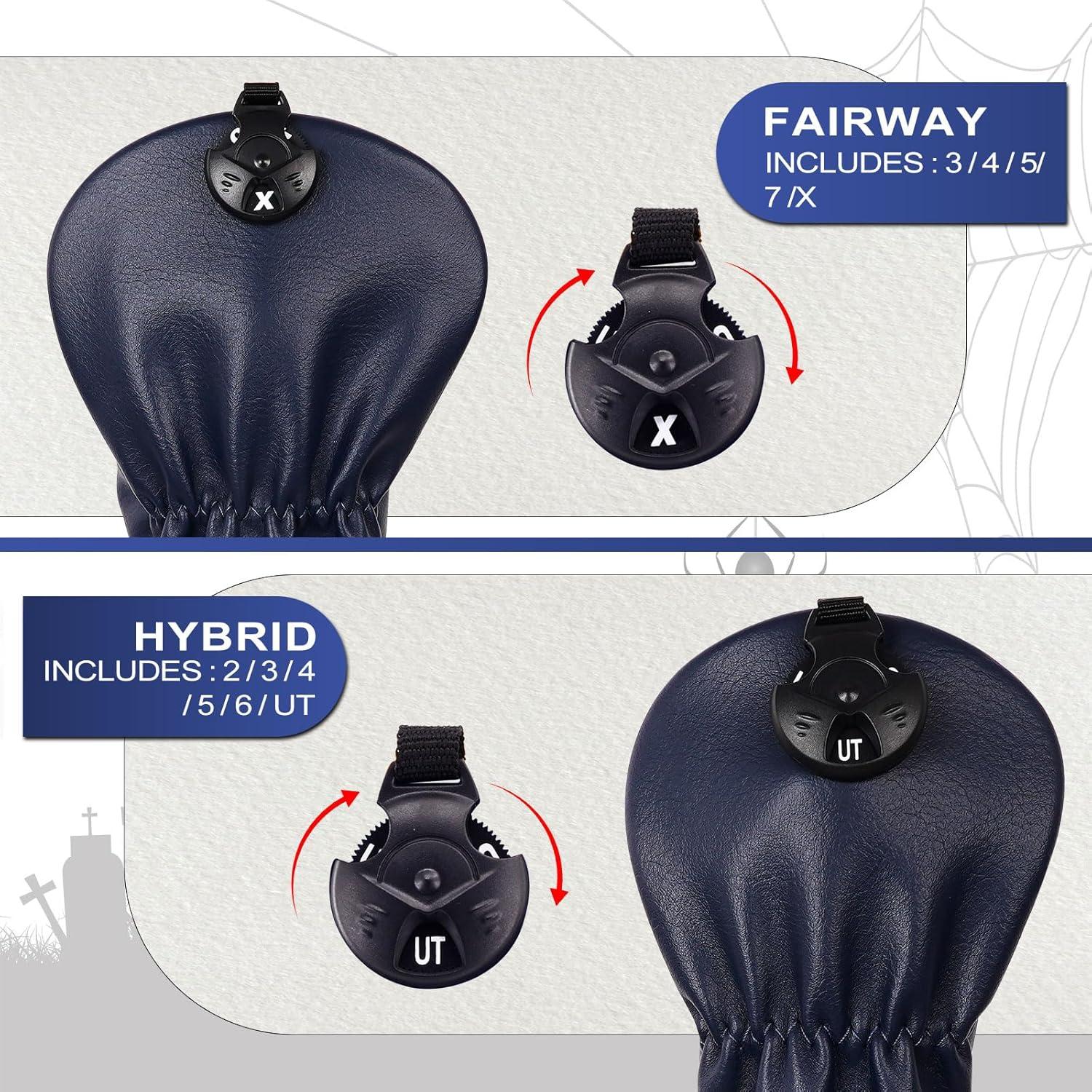 Funda de Golf LZFAN 3PCS Camuflaje Cuero PU Ajustable