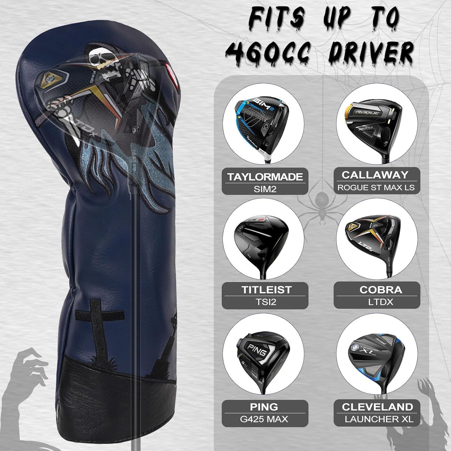 Funda de Golf LZFAN 3PCS Camuflaje Cuero PU Ajustable