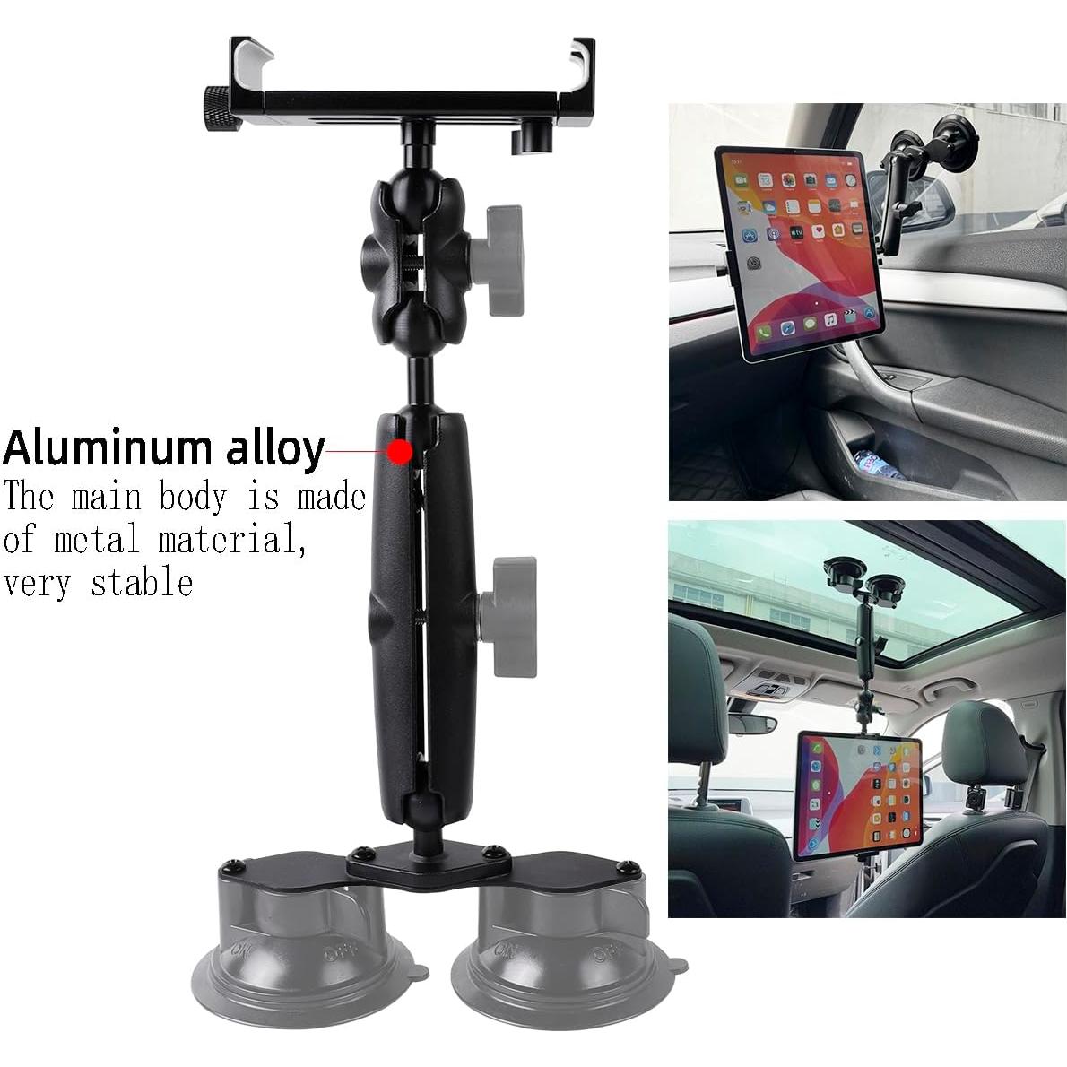 Soporte de Tableta Aluminio Doble Ventosa 360° para iPad