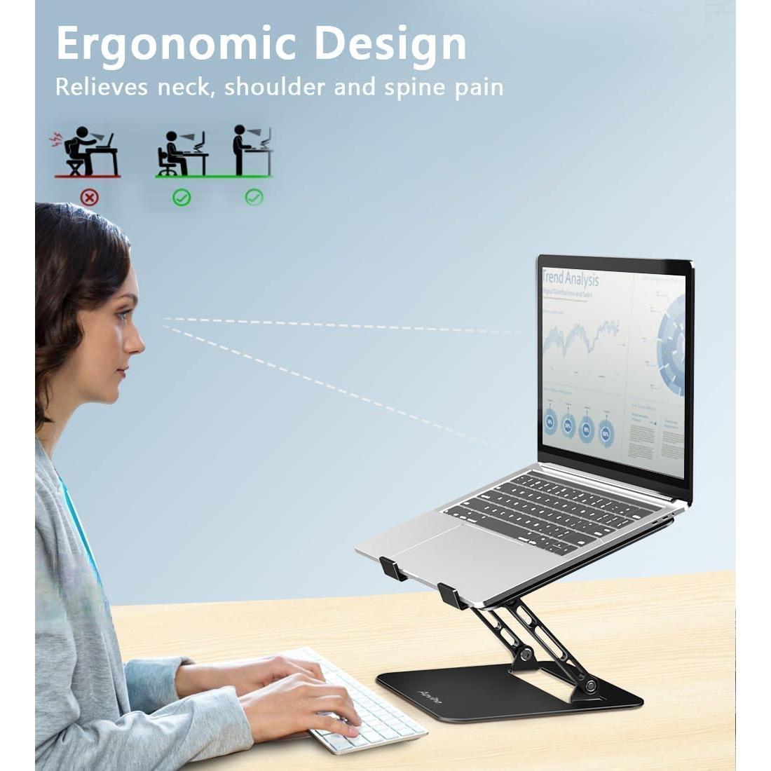 Soporte Ajustable para Laptop Aoviho L3 Plegable 10-15.6" Negro