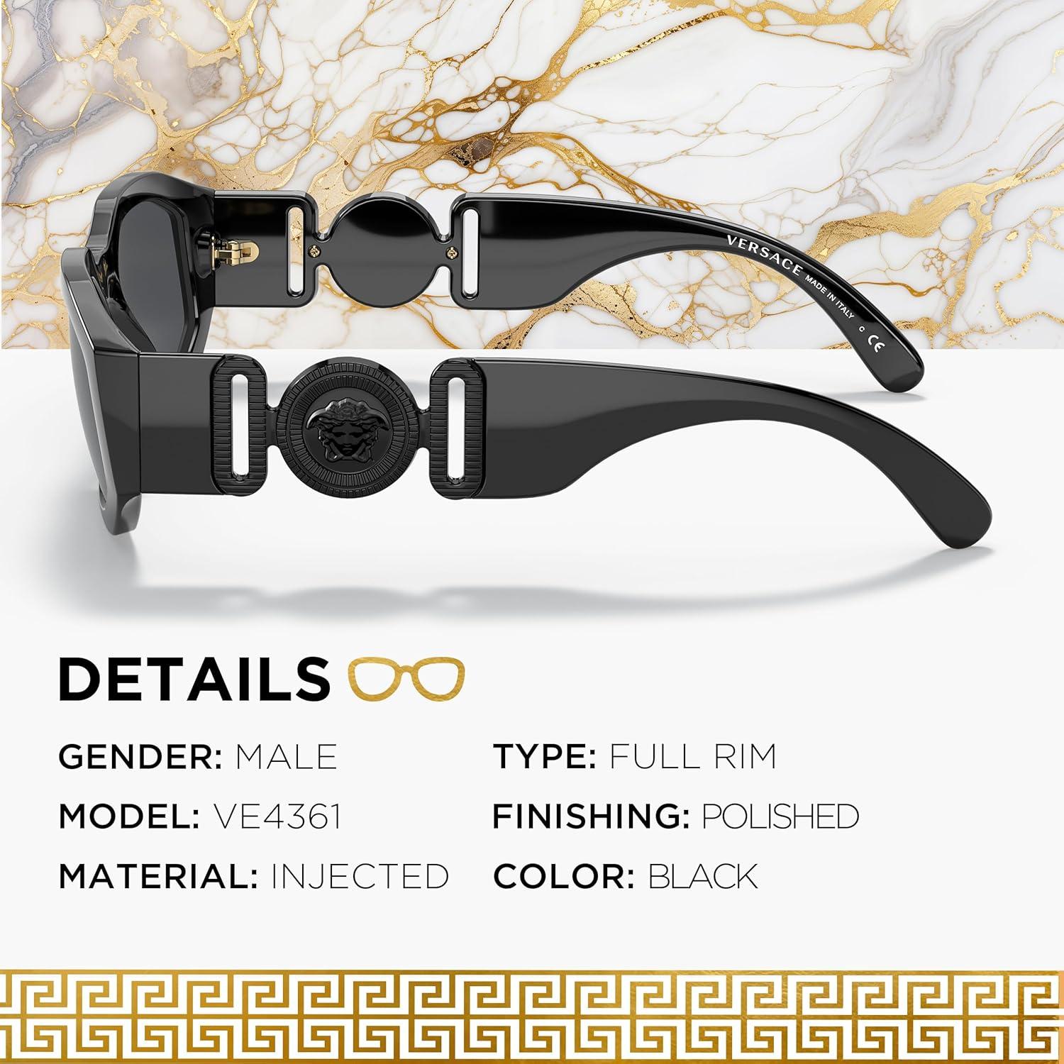 Gafas de sol ovaladas Versace VE4361 para hombres - Protección UV