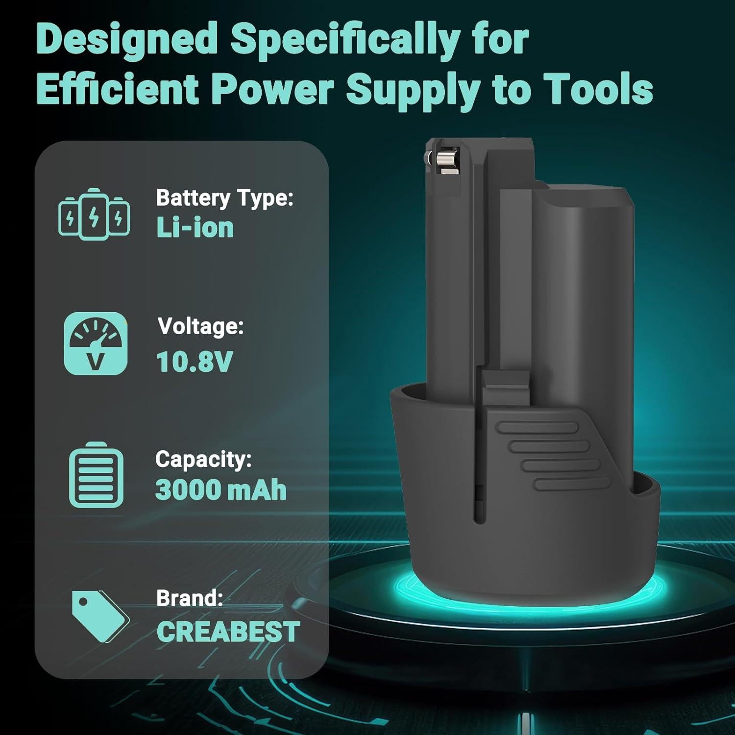 Batería de Reemplazo Li-ion 10.8V Creabest + Cargador