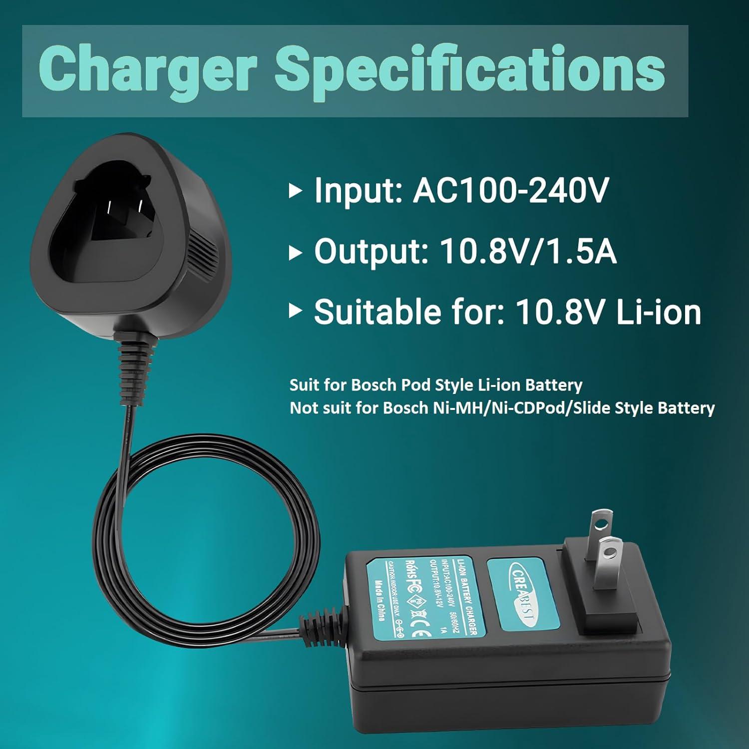 Batería de Reemplazo Li-ion 10.8V Creabest + Cargador