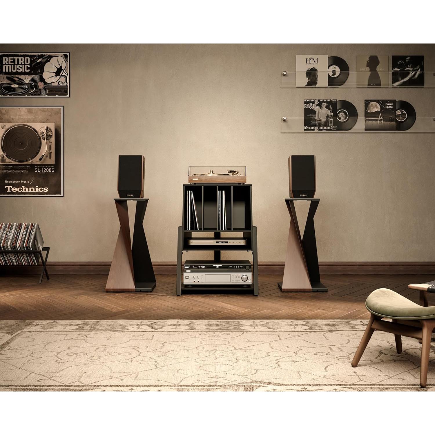 Soporte para Tocadiscos FITUEYES RSF051 con Almacenamiento 120 Discos