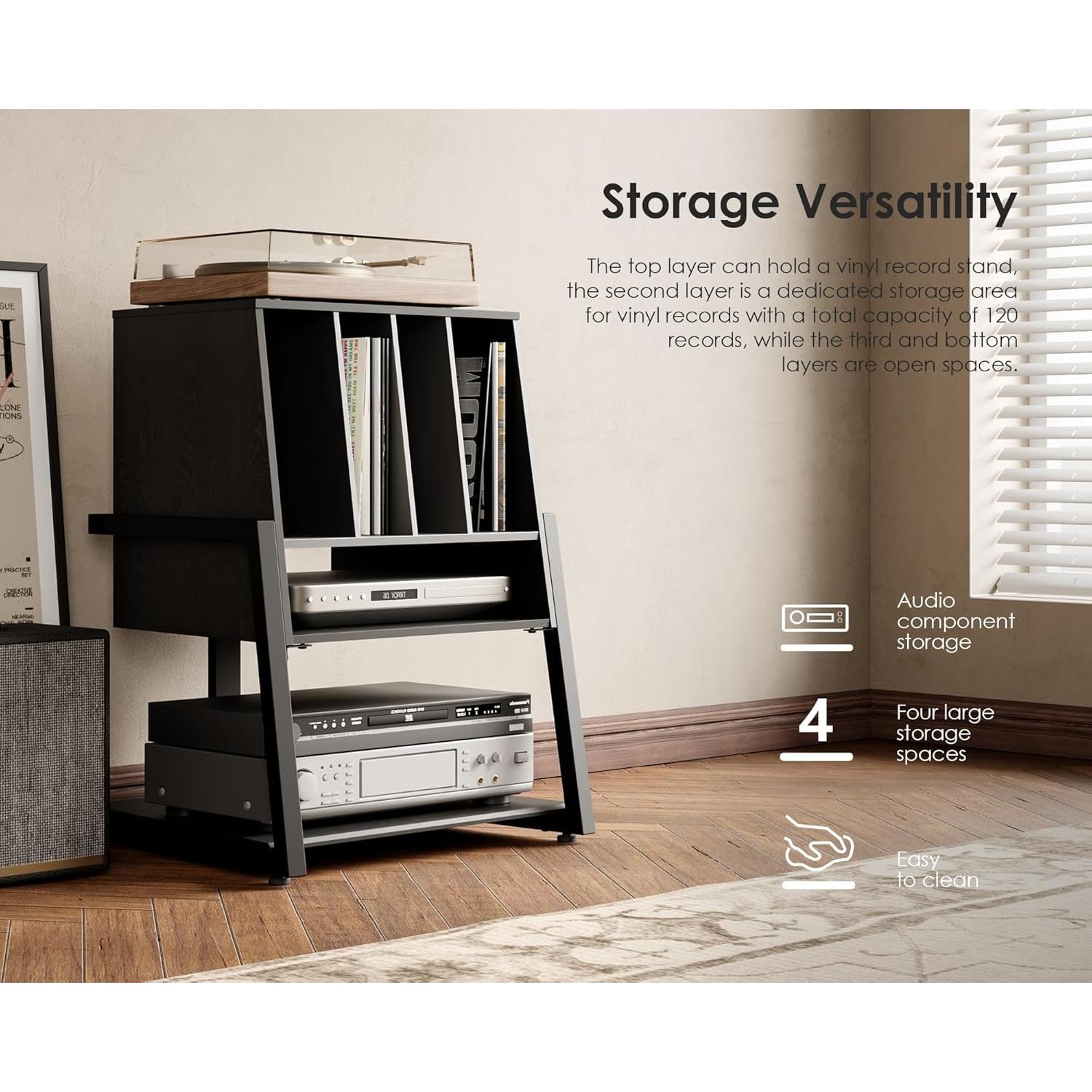 Soporte para Tocadiscos FITUEYES RSF051 con Almacenamiento 120 Discos