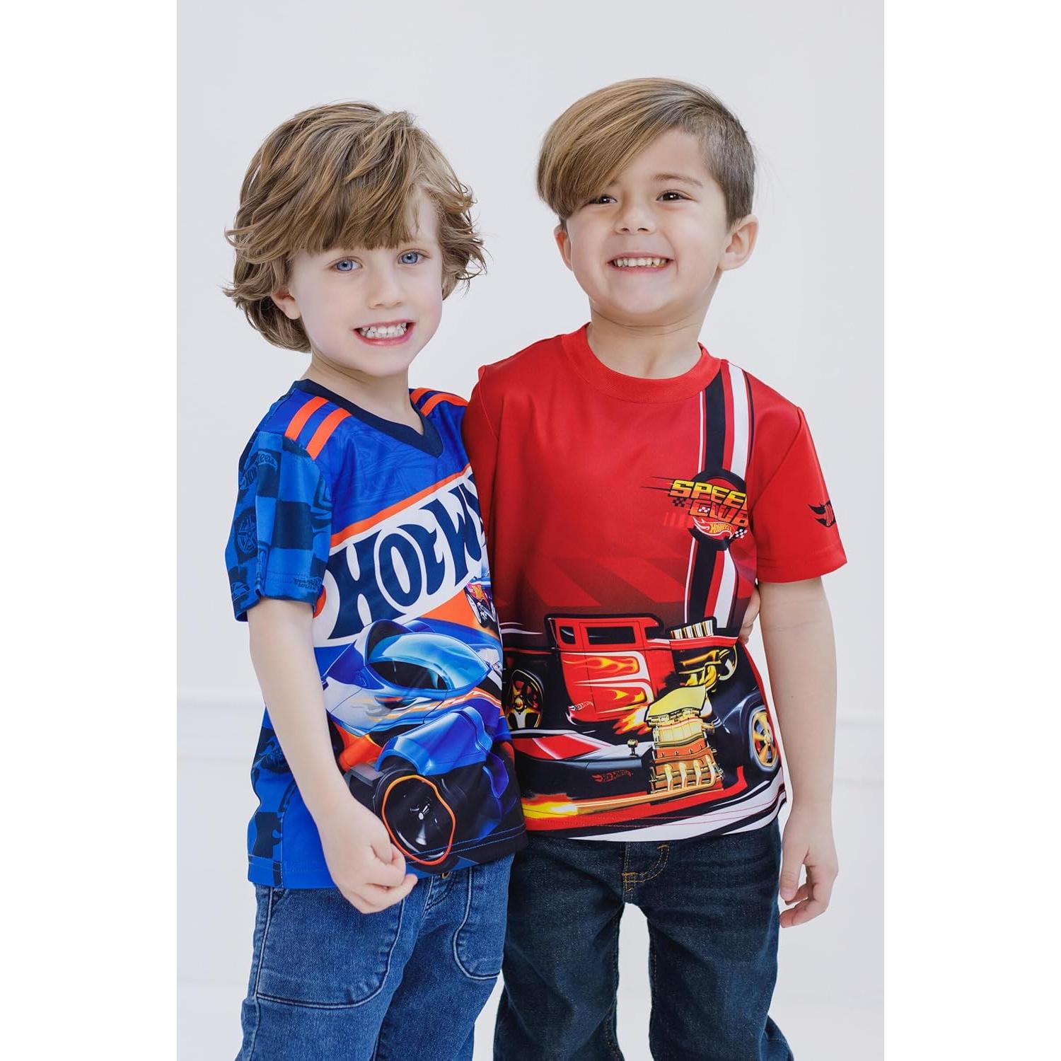 Camisetas Deportivas Hot Wheels 2 Pack Niños 2T Rojo Azul
