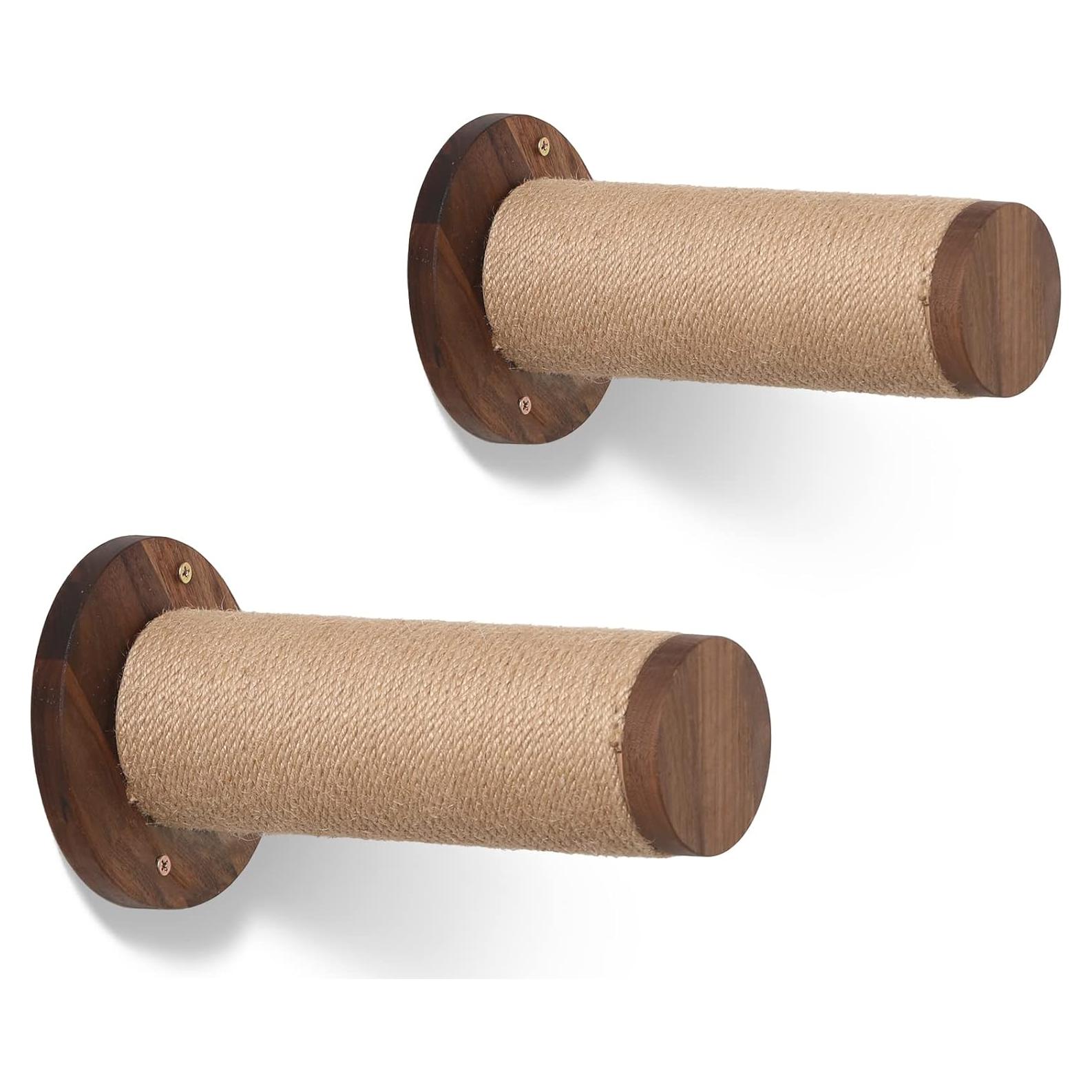 Estantes para Gatos FUKUMARU, Madera de Nogal, 30 cm, Paquete de 2