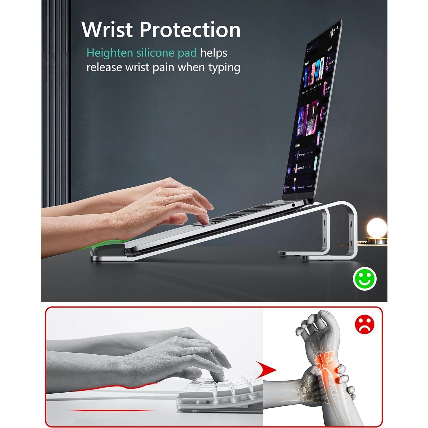 Soporte para Laptop JCZT Plata 10-17 Pulgadas Ergonómico