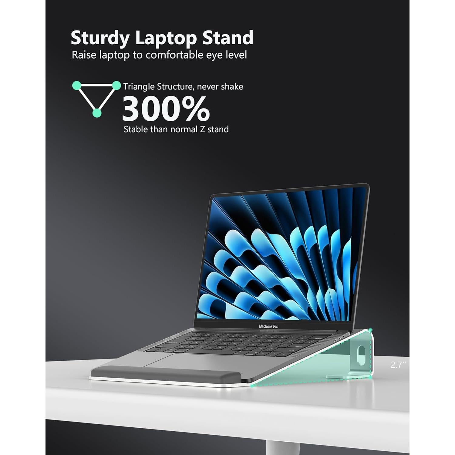 Soporte para Laptop JCZT Plata 10-17 Pulgadas Ergonómico