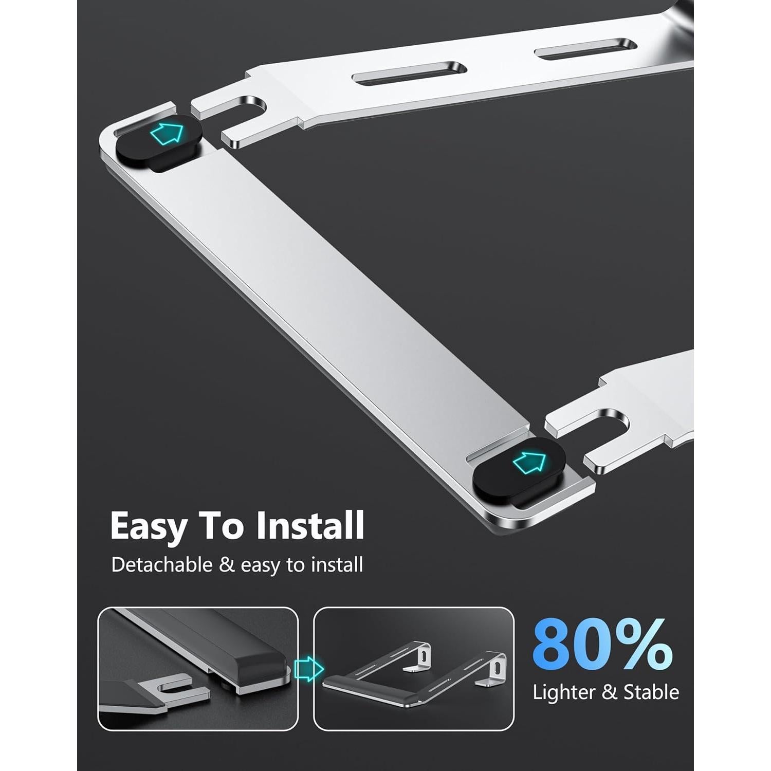 Soporte para Laptop JCZT Plata 10-17 Pulgadas Ergonómico