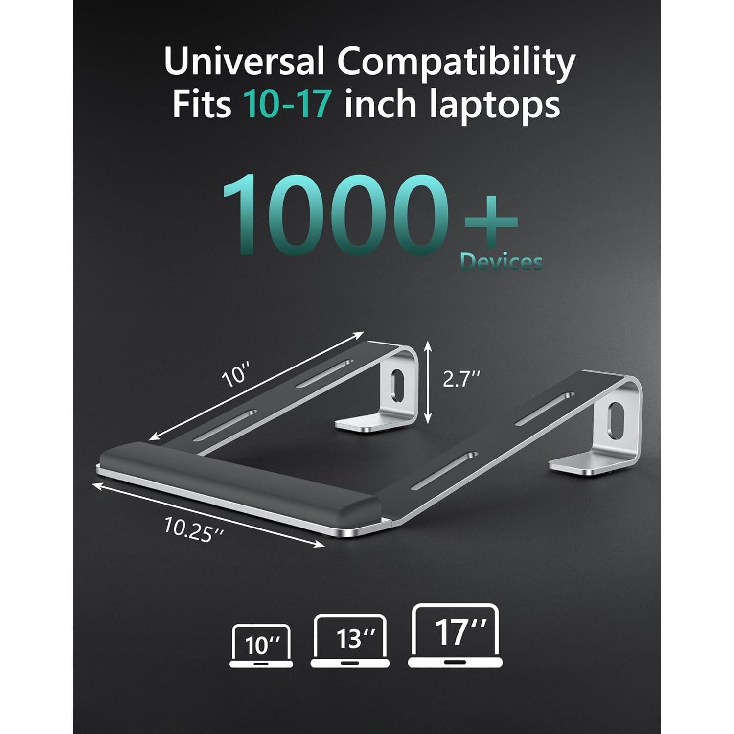 Soporte para Laptop JCZT Plata 10-17 Pulgadas Ergonómico