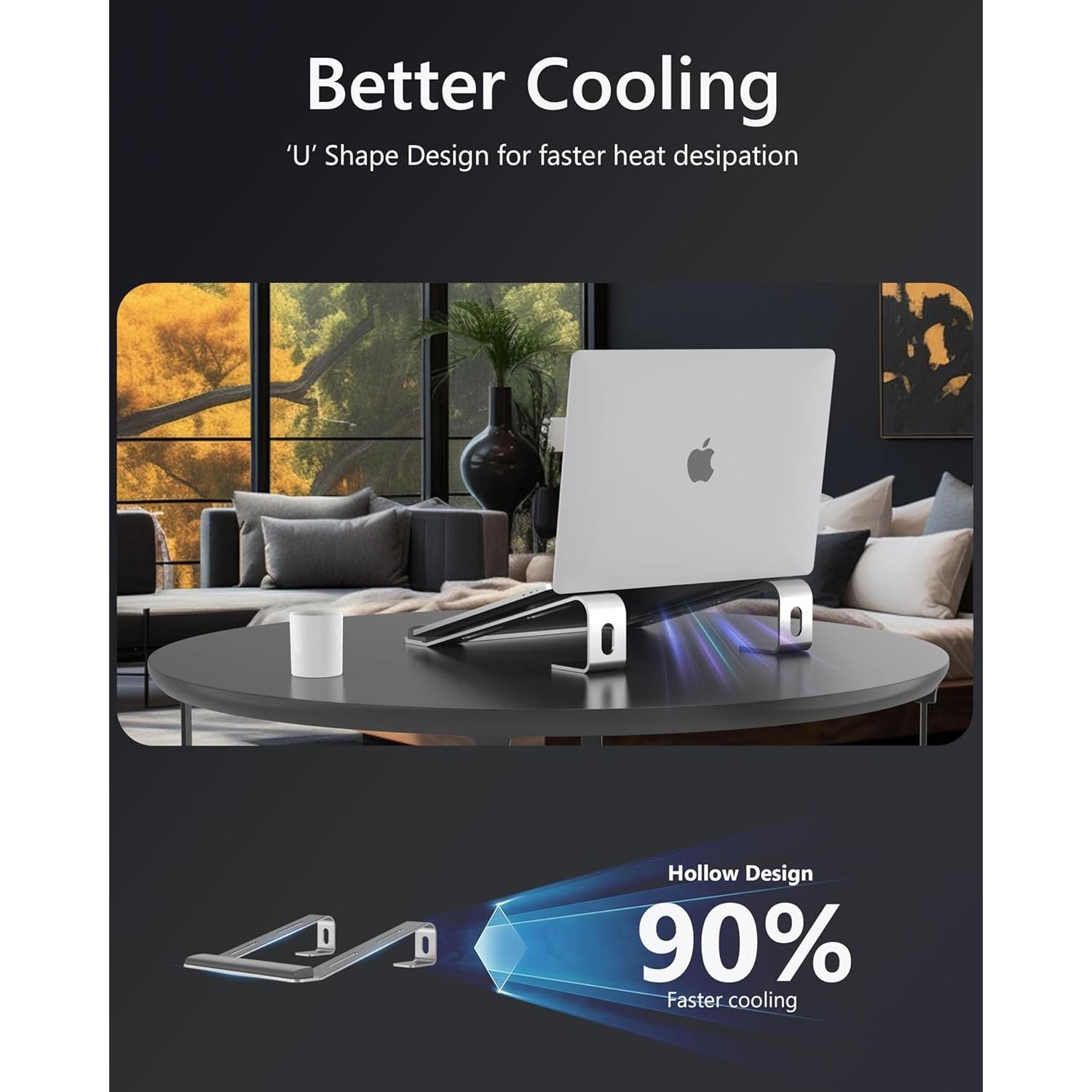 Soporte para Laptop JCZT Plata 10-17 Pulgadas Ergonómico