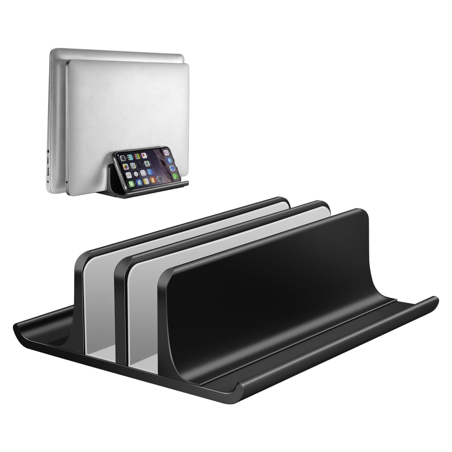 Soporte Vertical Doble para Laptop Vaydeer Aluminio Negro