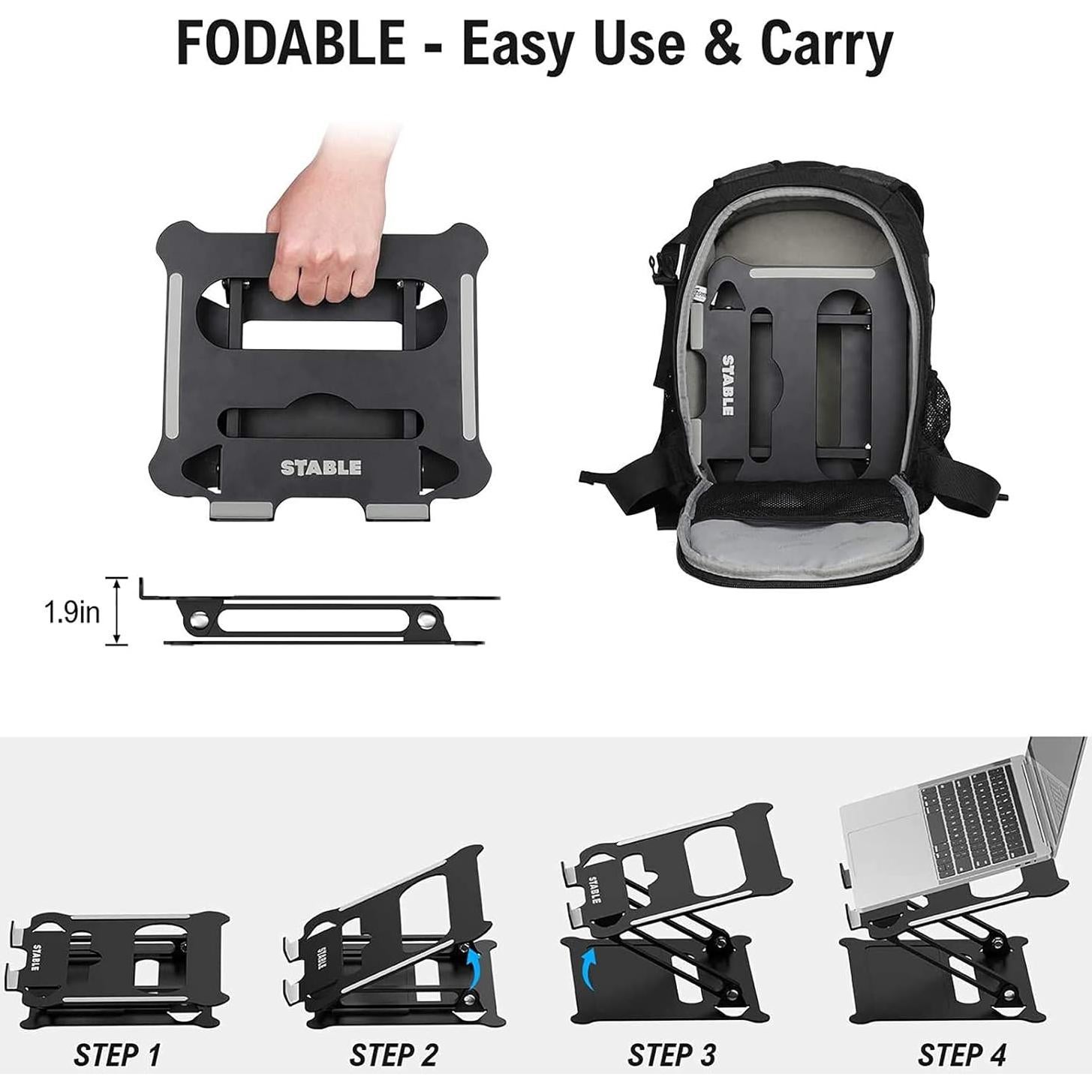 Soporte de Laptop Ajustable Targeal Negro Ergonómico