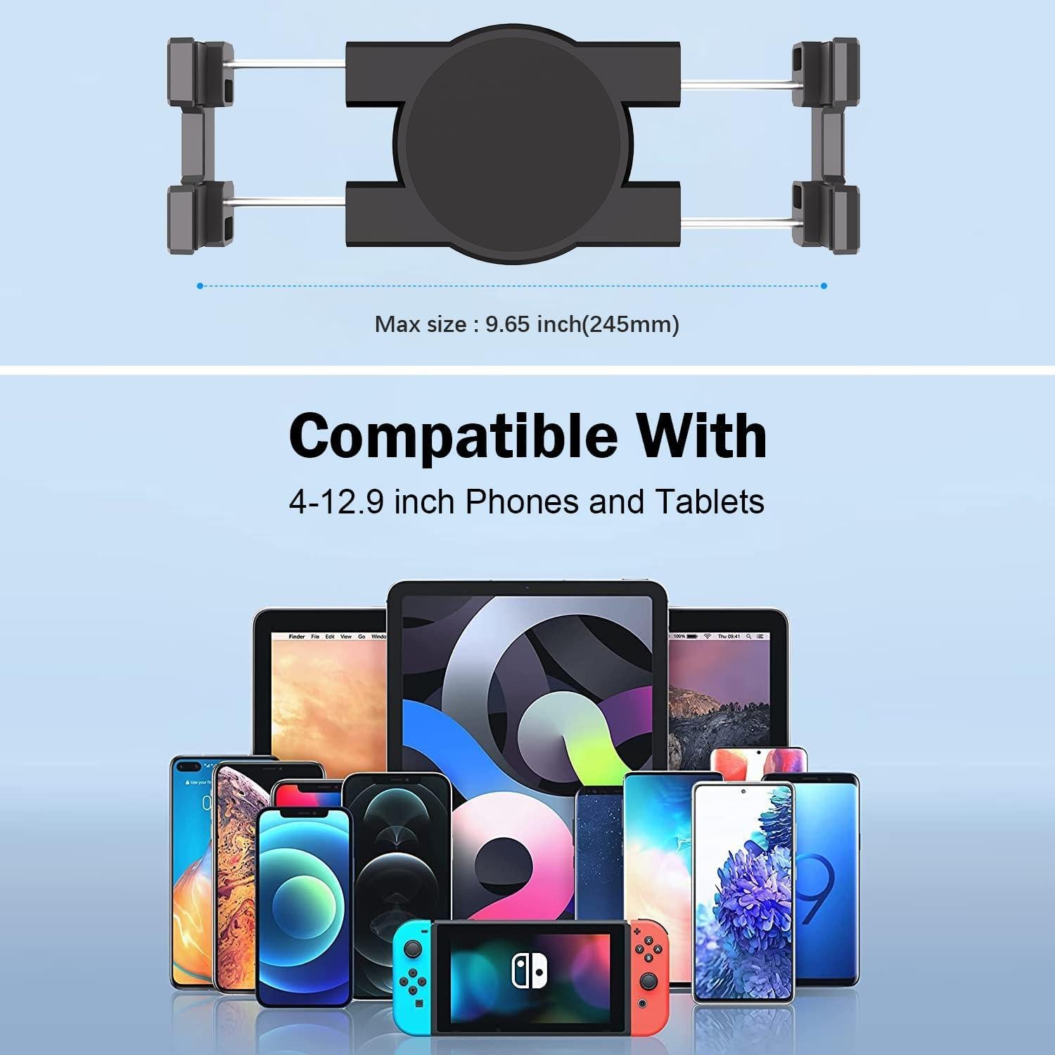 Soporte de Tablet iTODOS IT0223 para Coche y Pared 360°