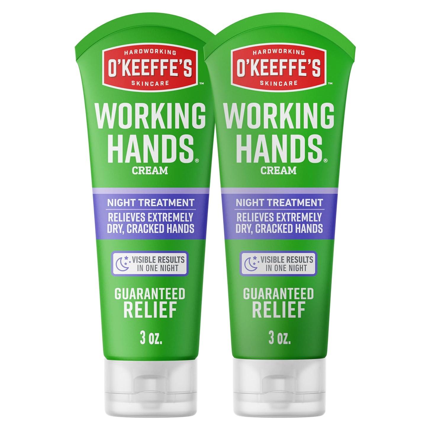Crema de Manos O'Keeffe's Tratamiento Nocturno 3 oz - Paquete de 2