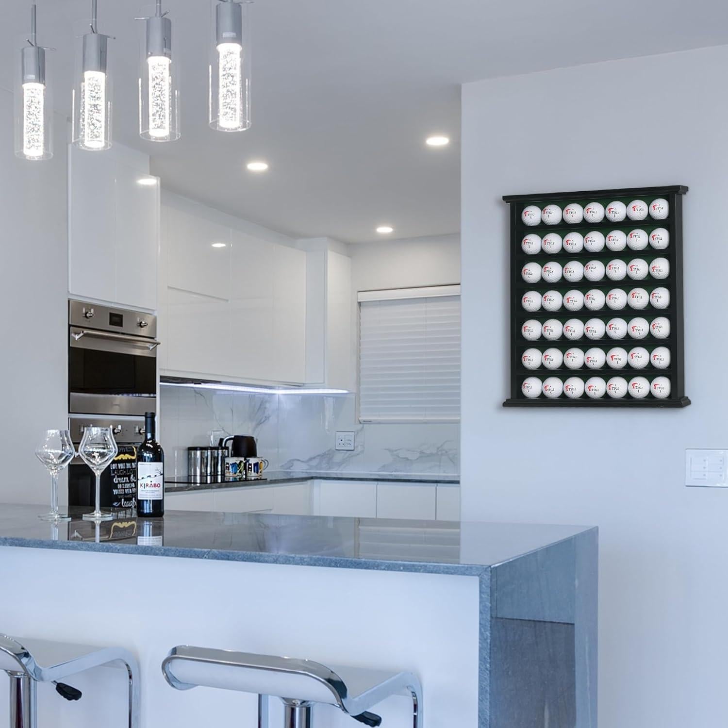 DisplayGifts Caja de Exhibición para 49 Pelotas de Golf Negra