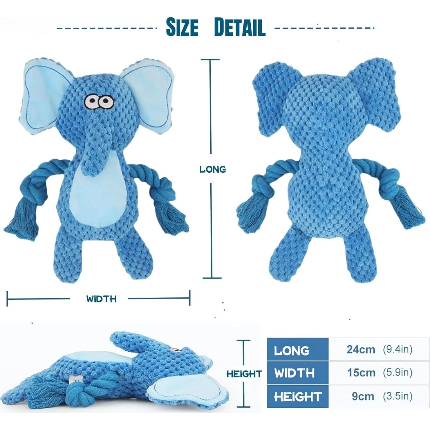 Juguete de Perro PandySarp Elefante de Cuerda Algodón 15cm