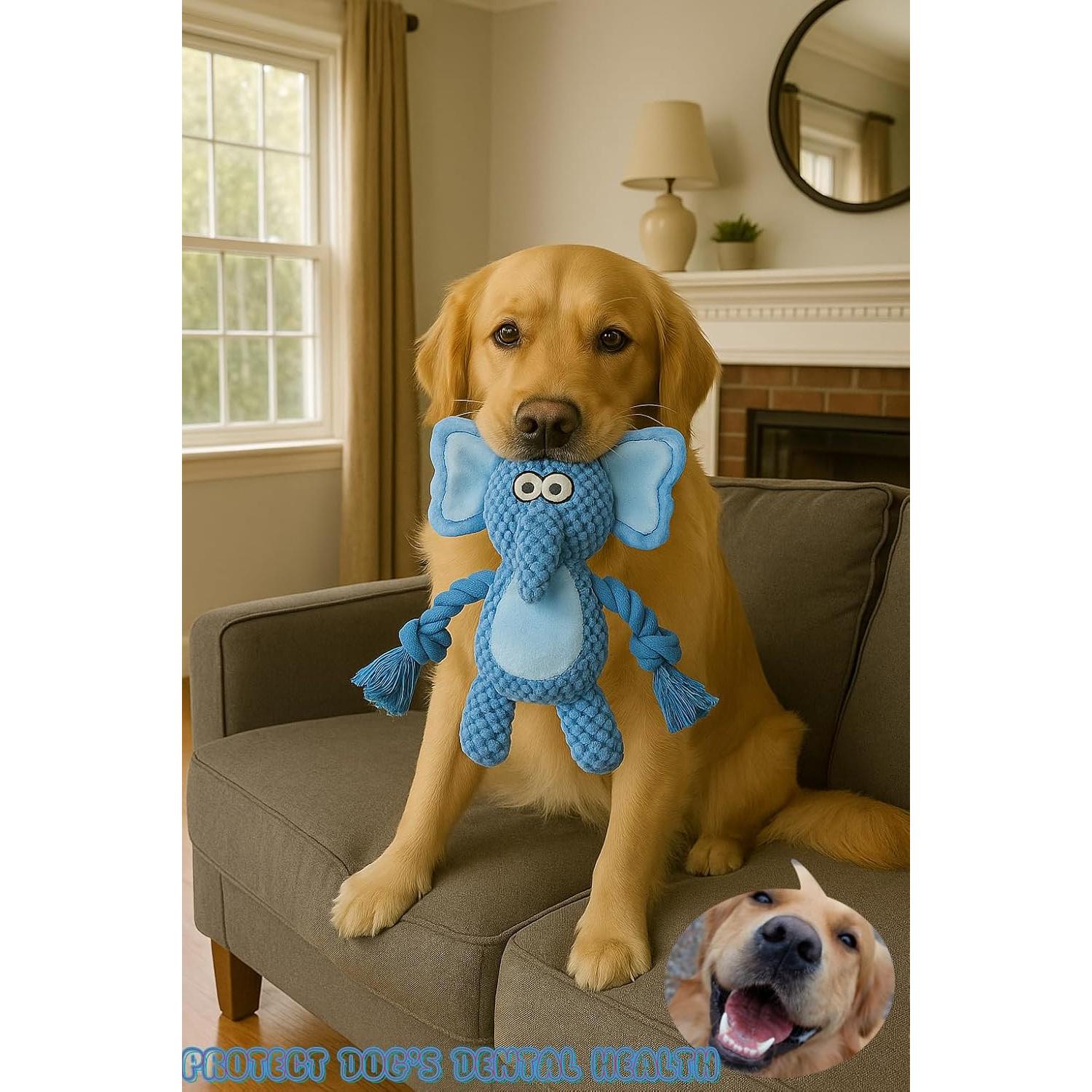 Juguete de Perro PandySarp Elefante de Cuerda Algodón 15cm