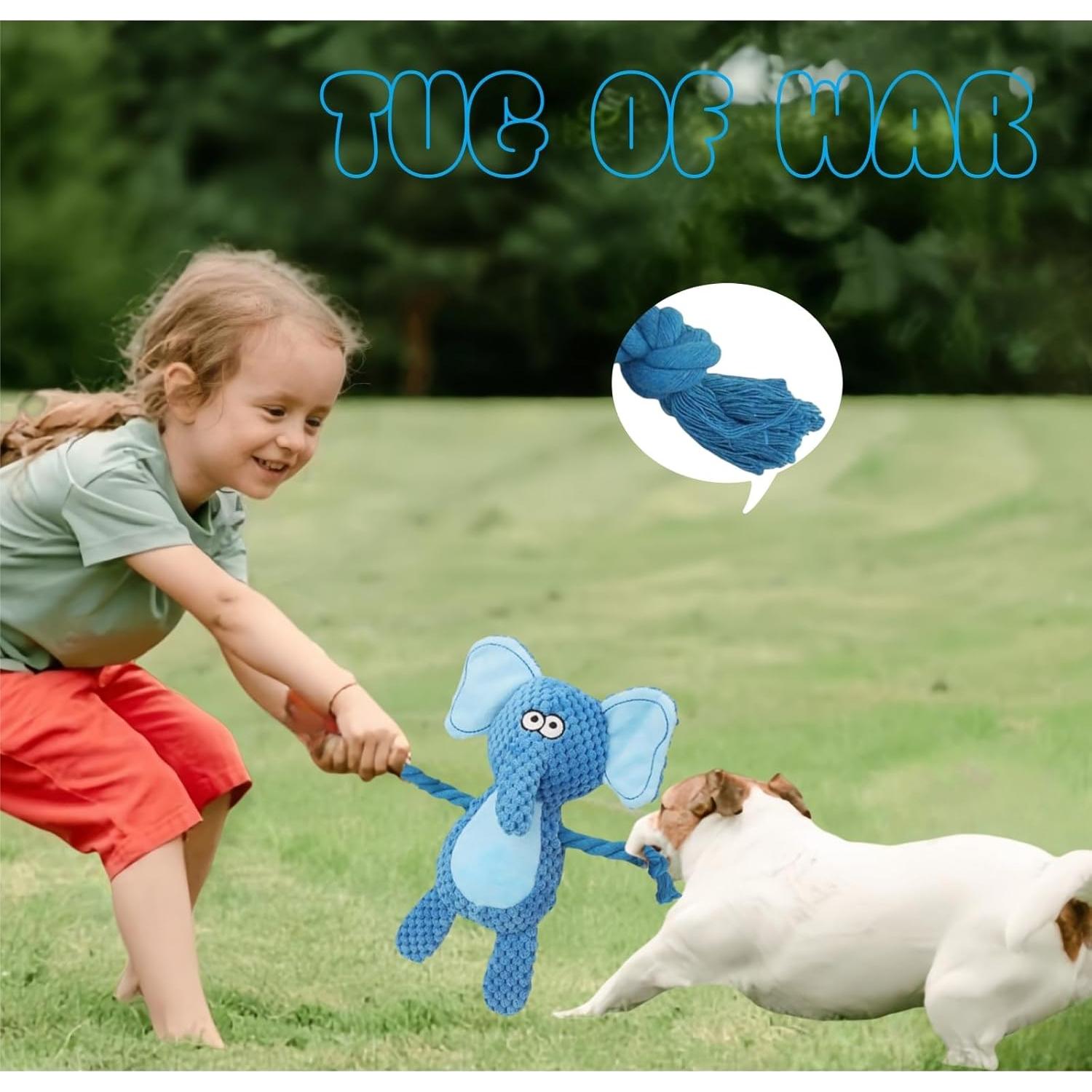 Juguete de Perro PandySarp Elefante de Cuerda Algodón 15cm