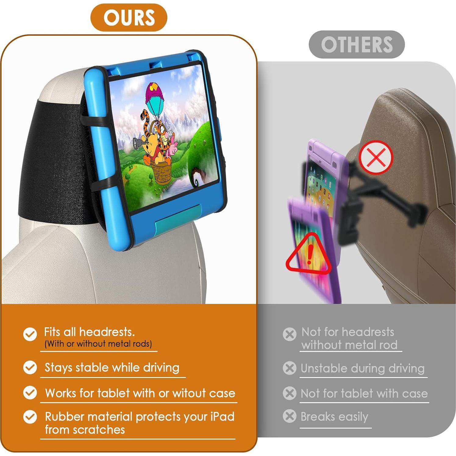 Soporte para Tablet AFONTOTO para Reposacabezas Negro