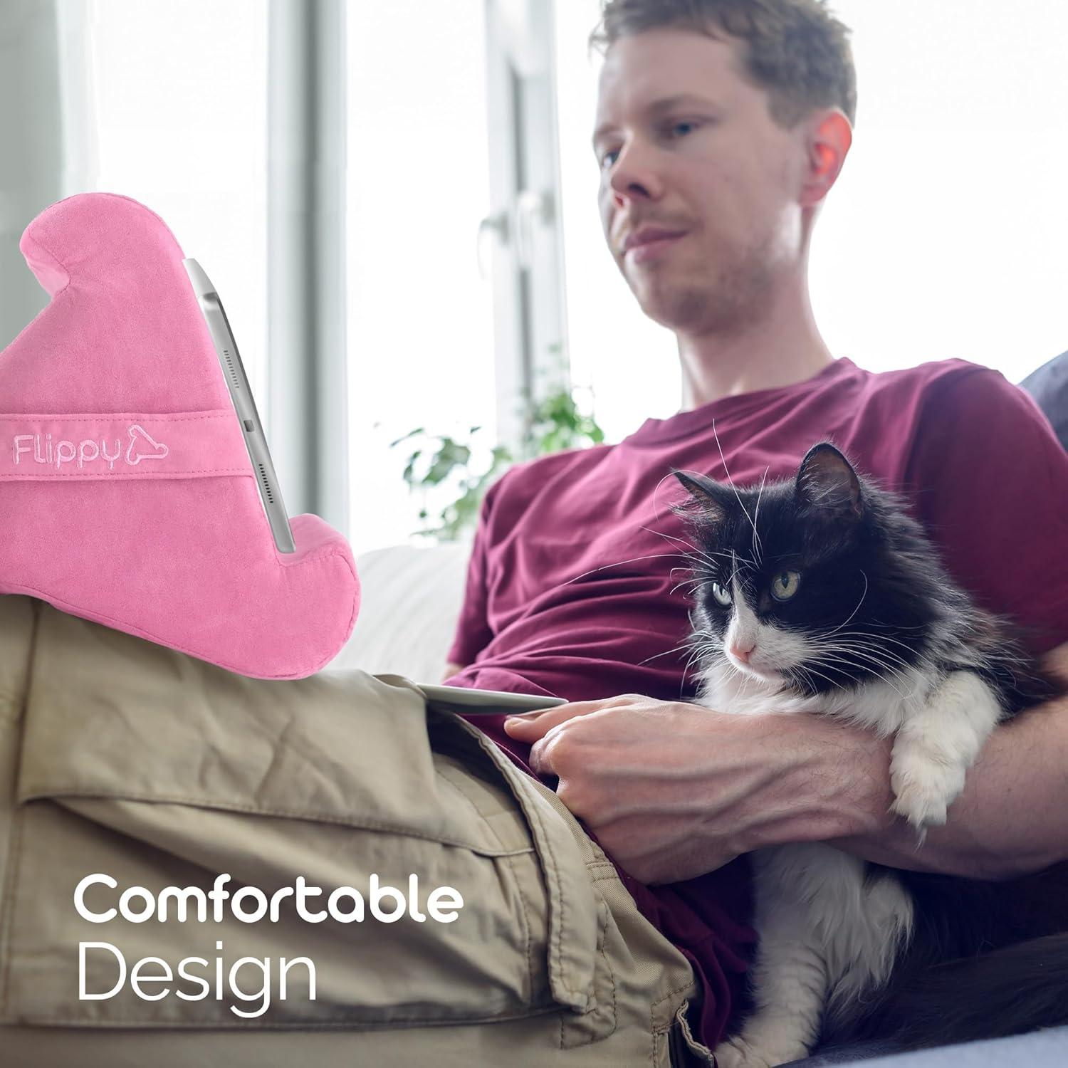 Soporte de Almohada Flippy Rosa para Tableta y Libros