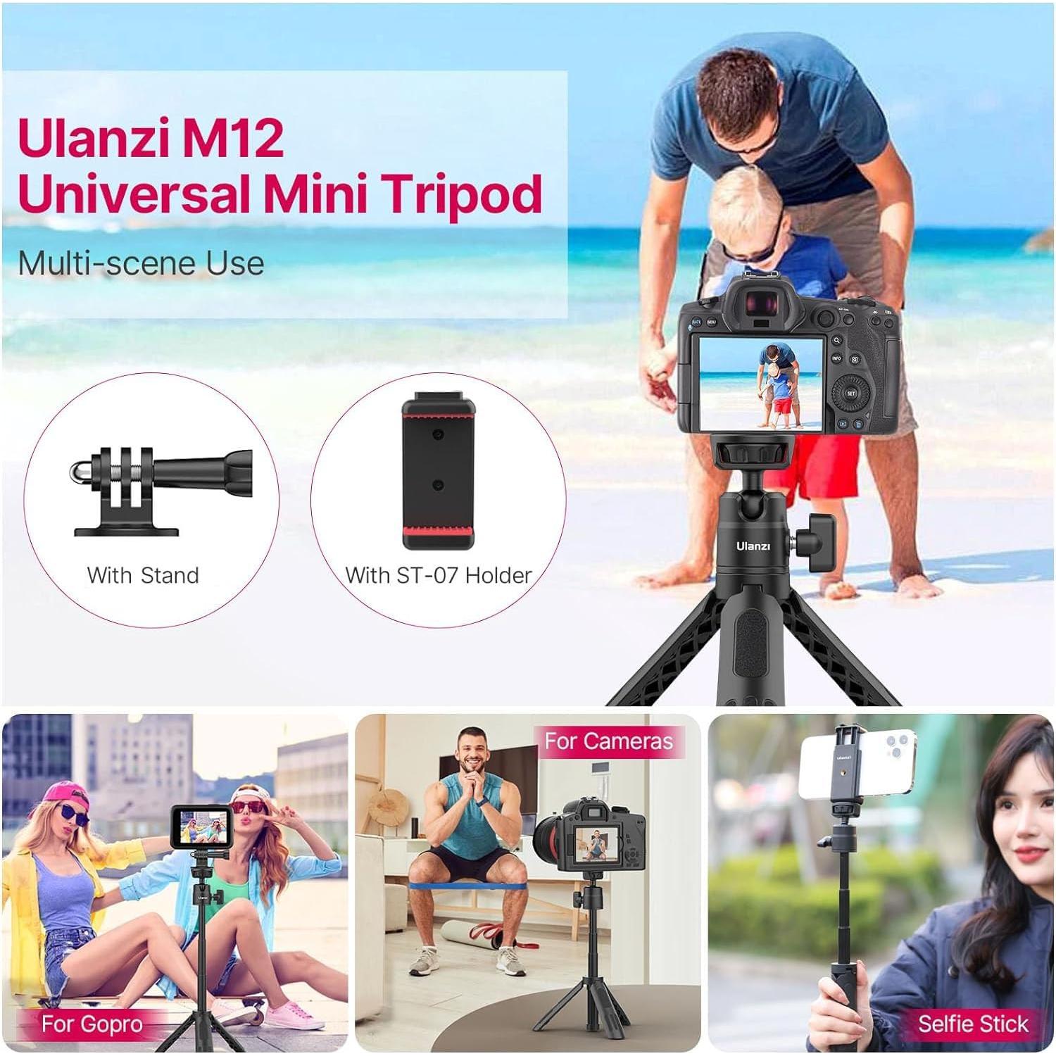ULANZI M12 Trípode y Palo de Selfie Extensible 18-31.5cm