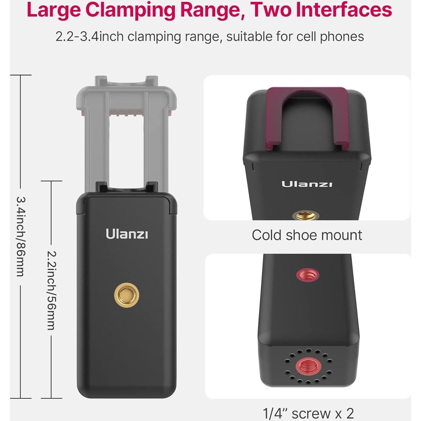 ULANZI M12 Trípode y Palo de Selfie Extensible 18-31.5cm