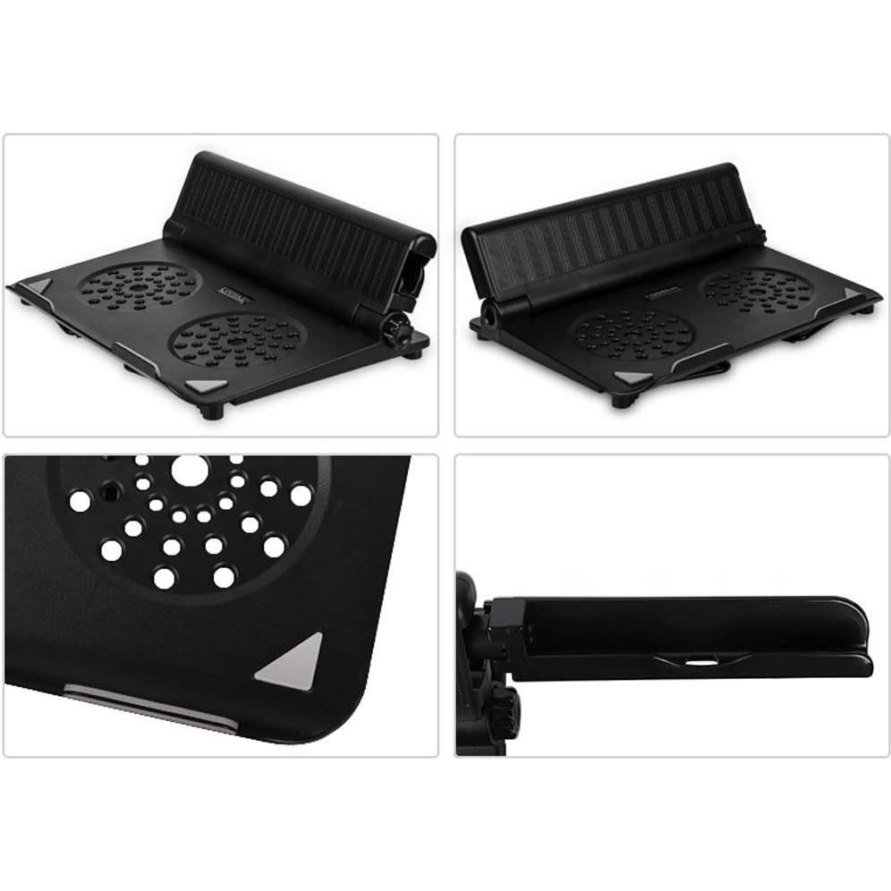 Soporte de Laptop COOSKIN Plegable y Ventilado 30x26cm Negro