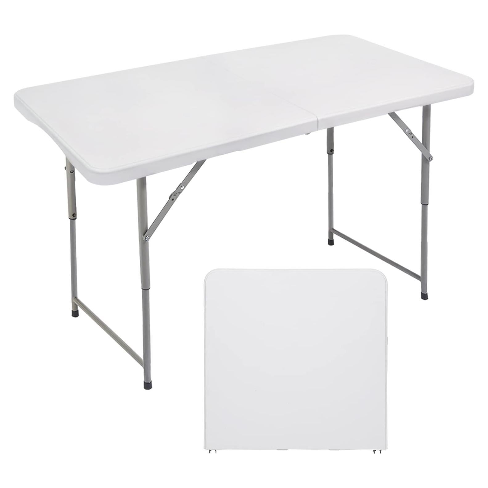 Mesa Plegable FORUP 4 pies Blanca, Resistente y Portátil