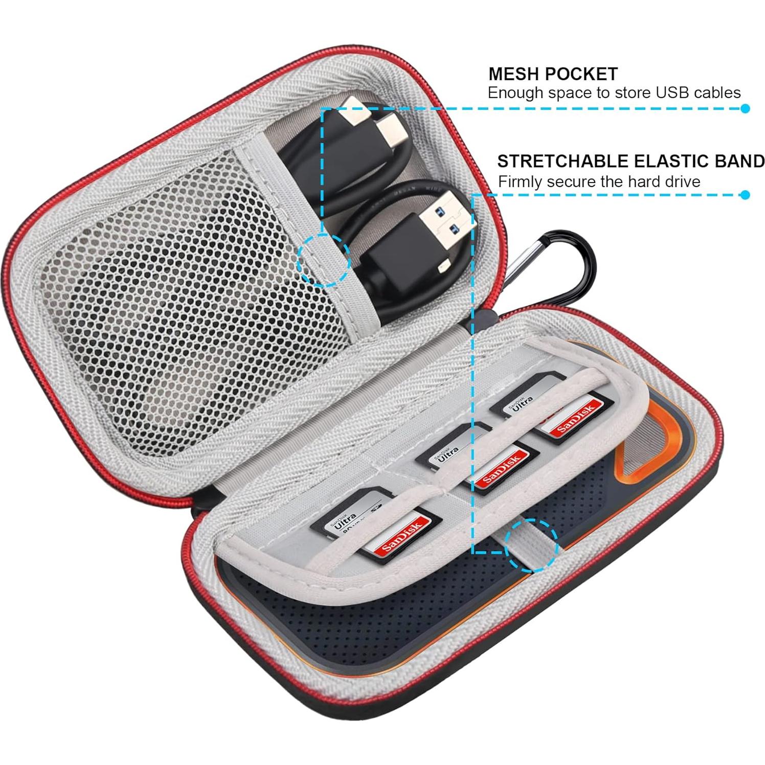 Funda Dura Lacdo para SanDisk Extreme Pro 500GB a 8TB Negra