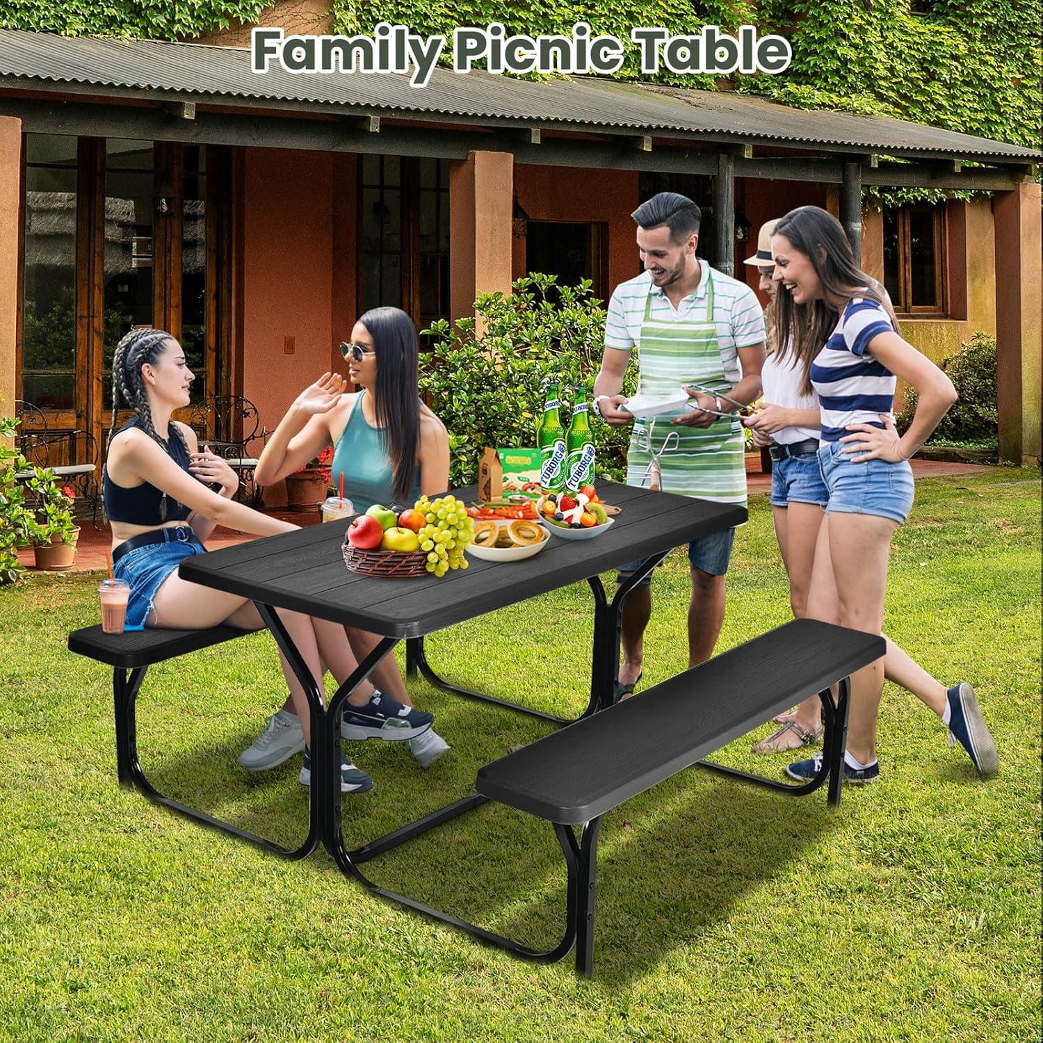 Mesa de Picnic MEDIMALL con Banco, Resistente al Clima