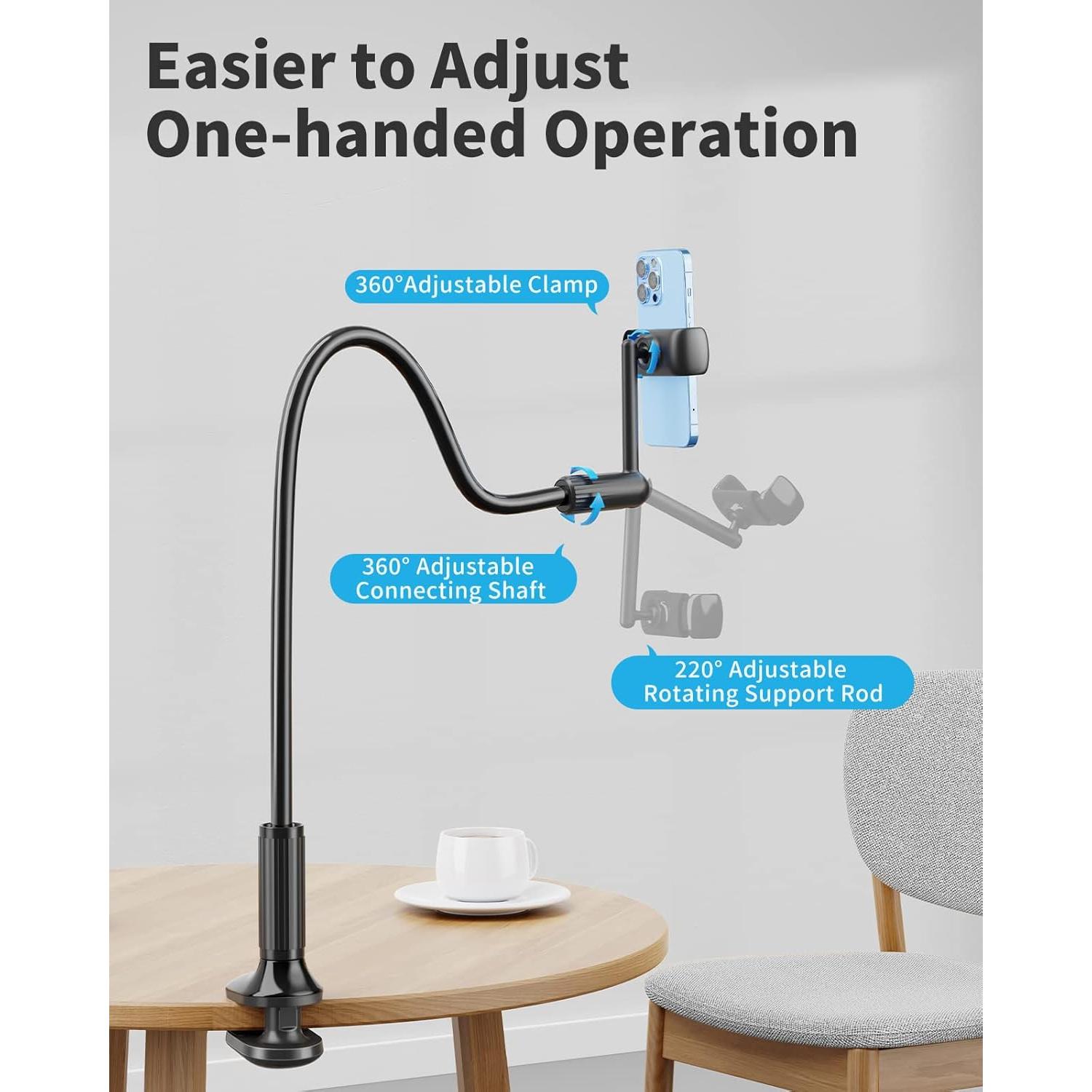 Soporte para teléfono SAIJI C4-B ajustable 360° para cama