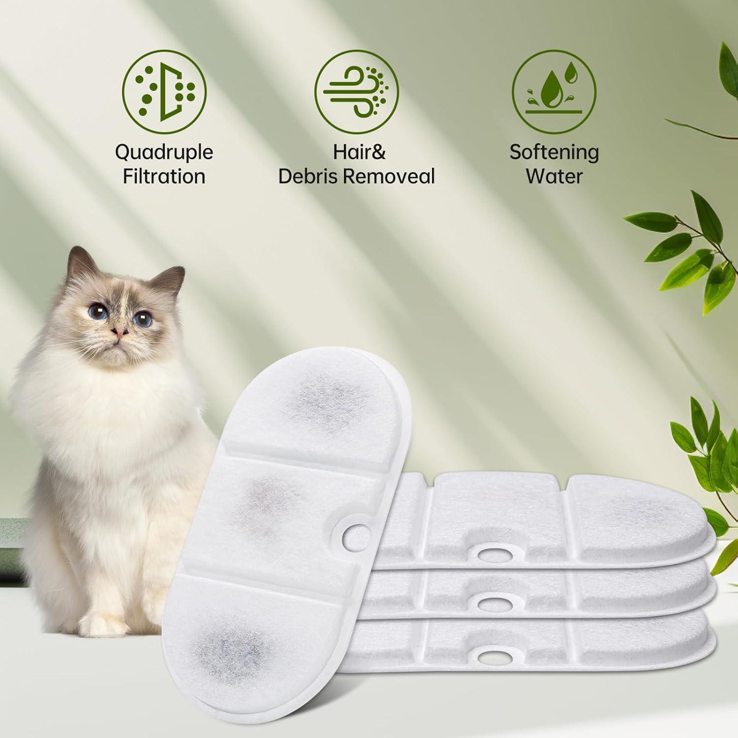 Filtros de Reemplazo Mukkela para Fuente de Agua Gatos 4 Paquetes