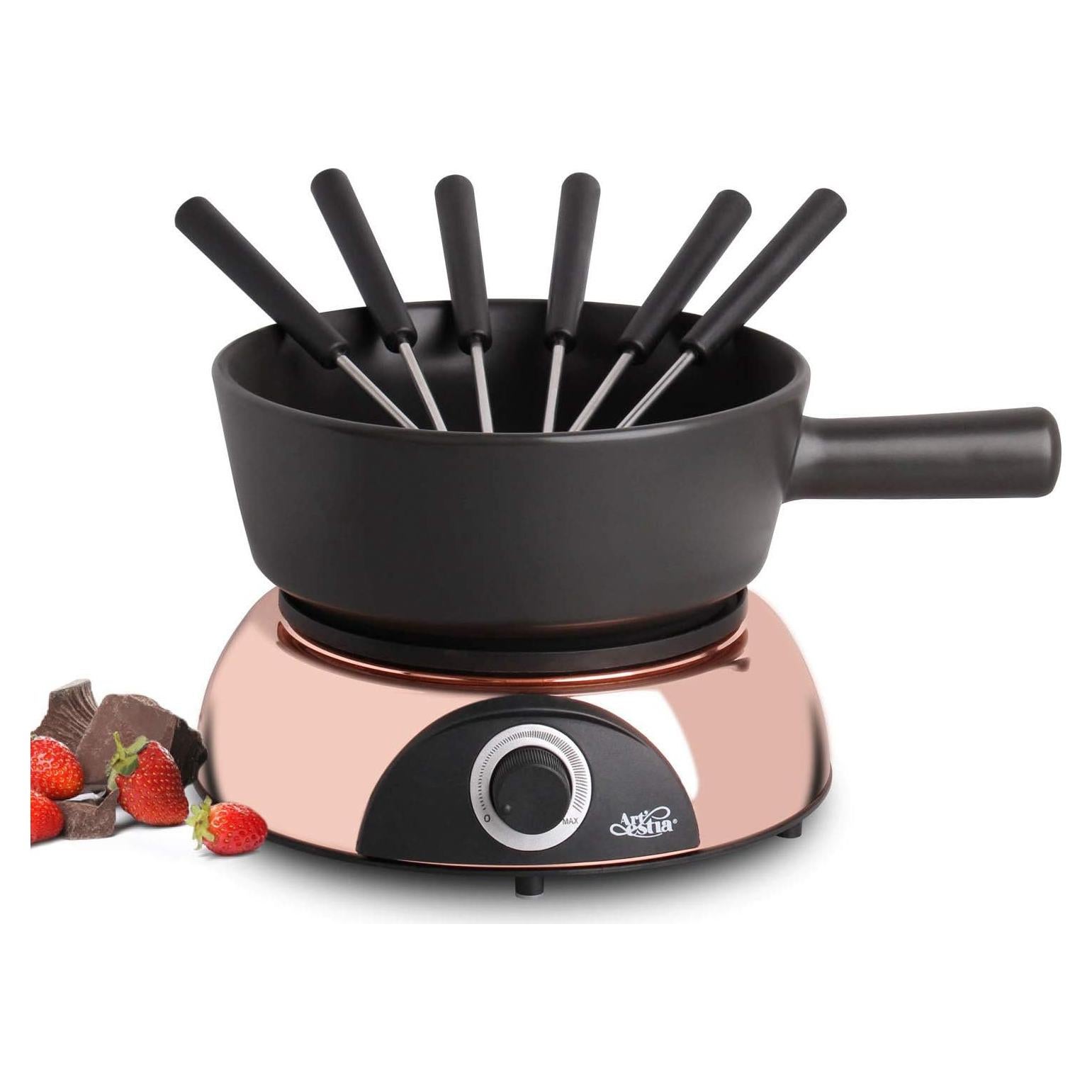 Olla de Fondue Eléctrica Artestia 2QT Cerámica 1500W Negra