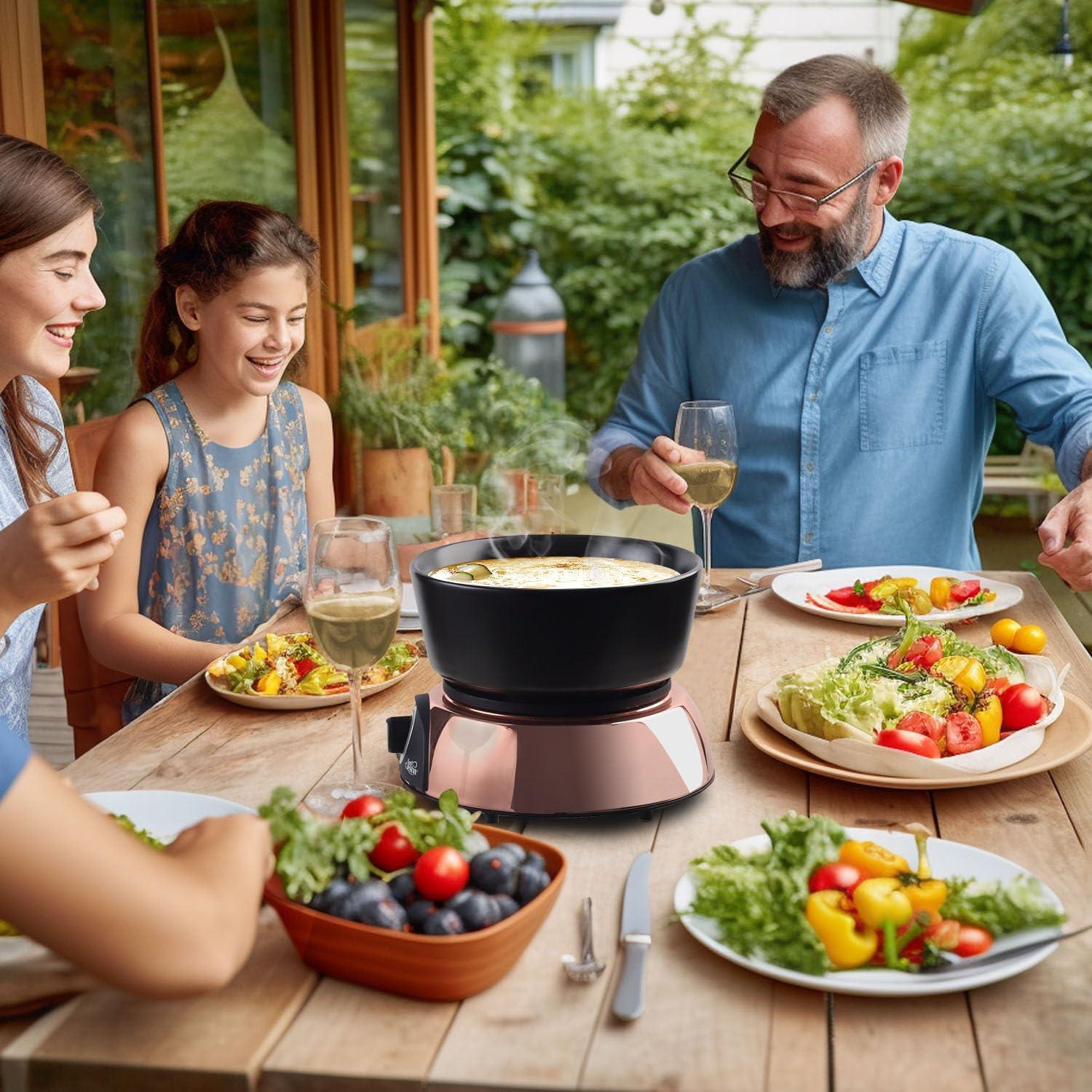 Olla de Fondue Eléctrica Artestia 2QT Cerámica 1500W Negra