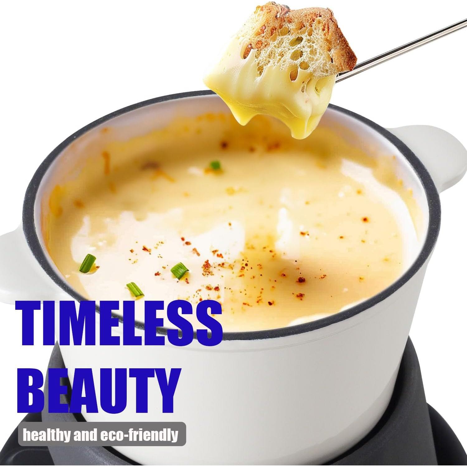 Juego de Fondue Artestia de Hierro Fundido 11 Piezas Blanco