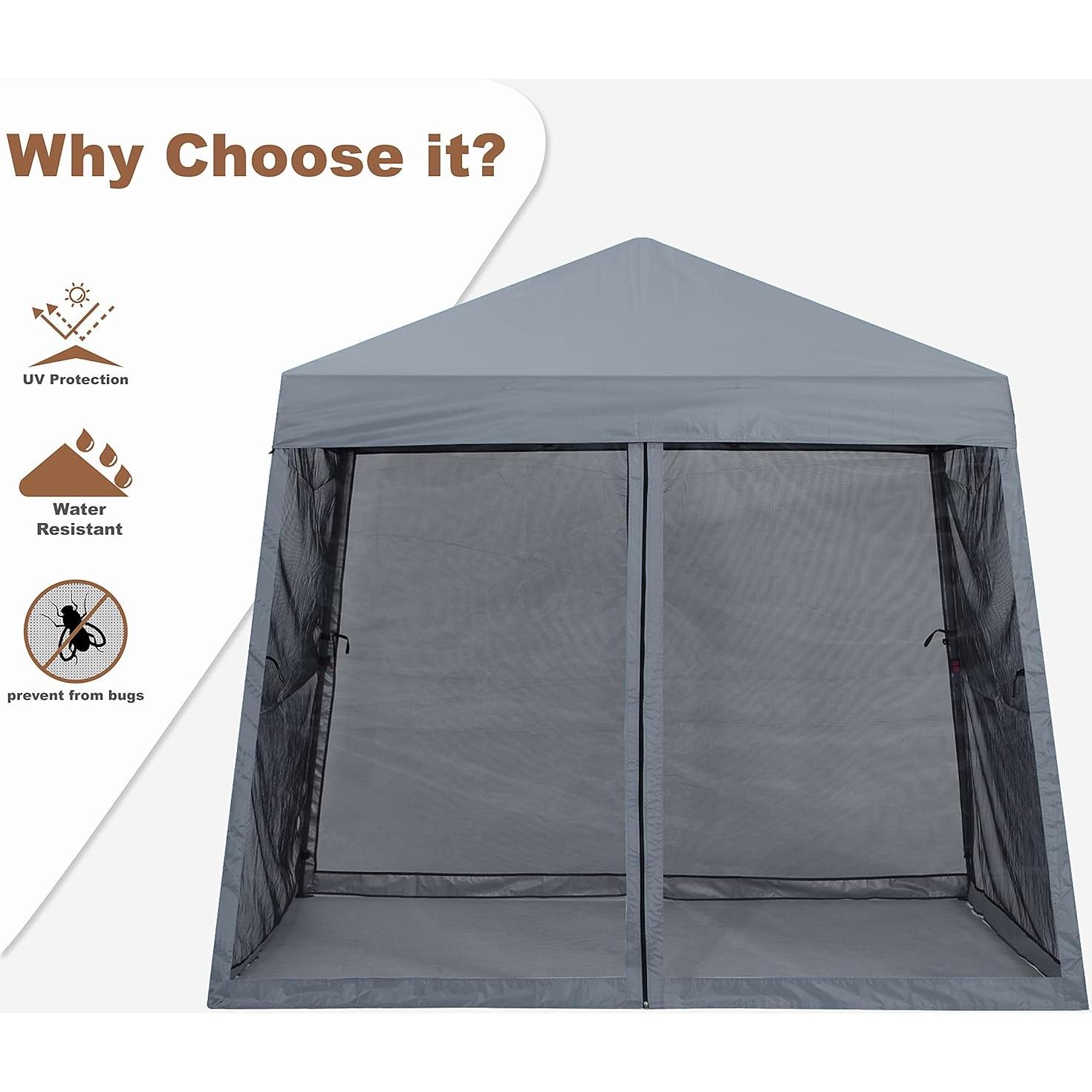 Toldo Plegable MASTERCANOPY 3x3m con Mosquitera Gris