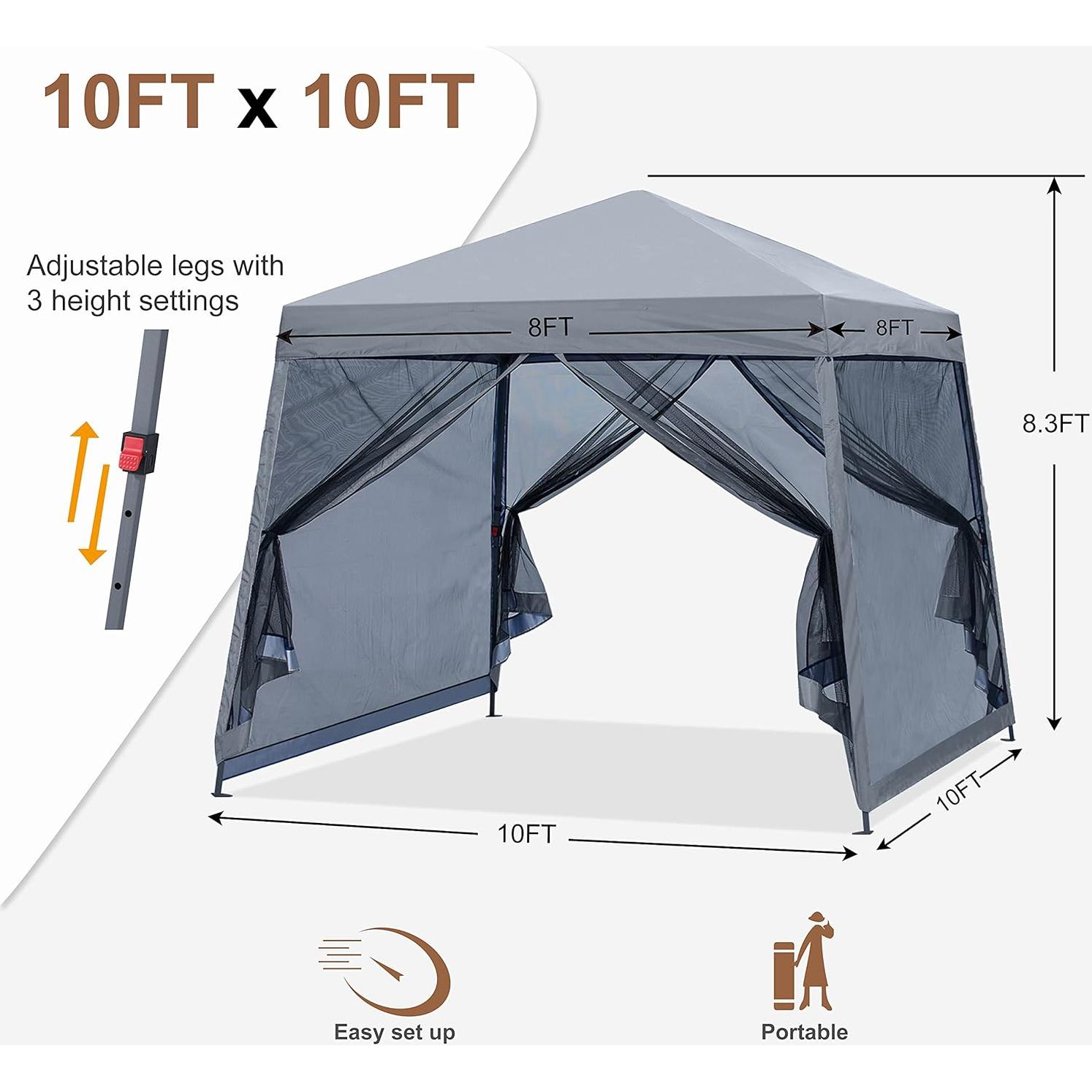 Toldo Plegable MASTERCANOPY 3x3m con Mosquitera Gris