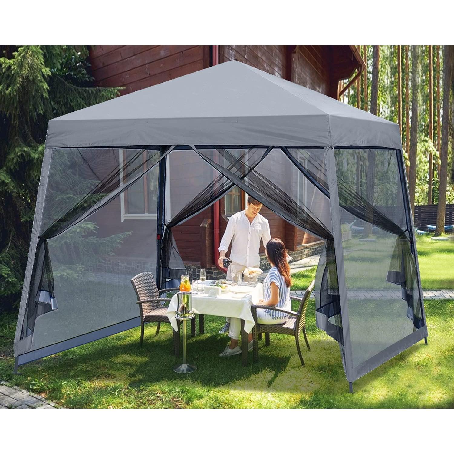 Toldo Plegable MASTERCANOPY 3x3m con Mosquitera Gris
