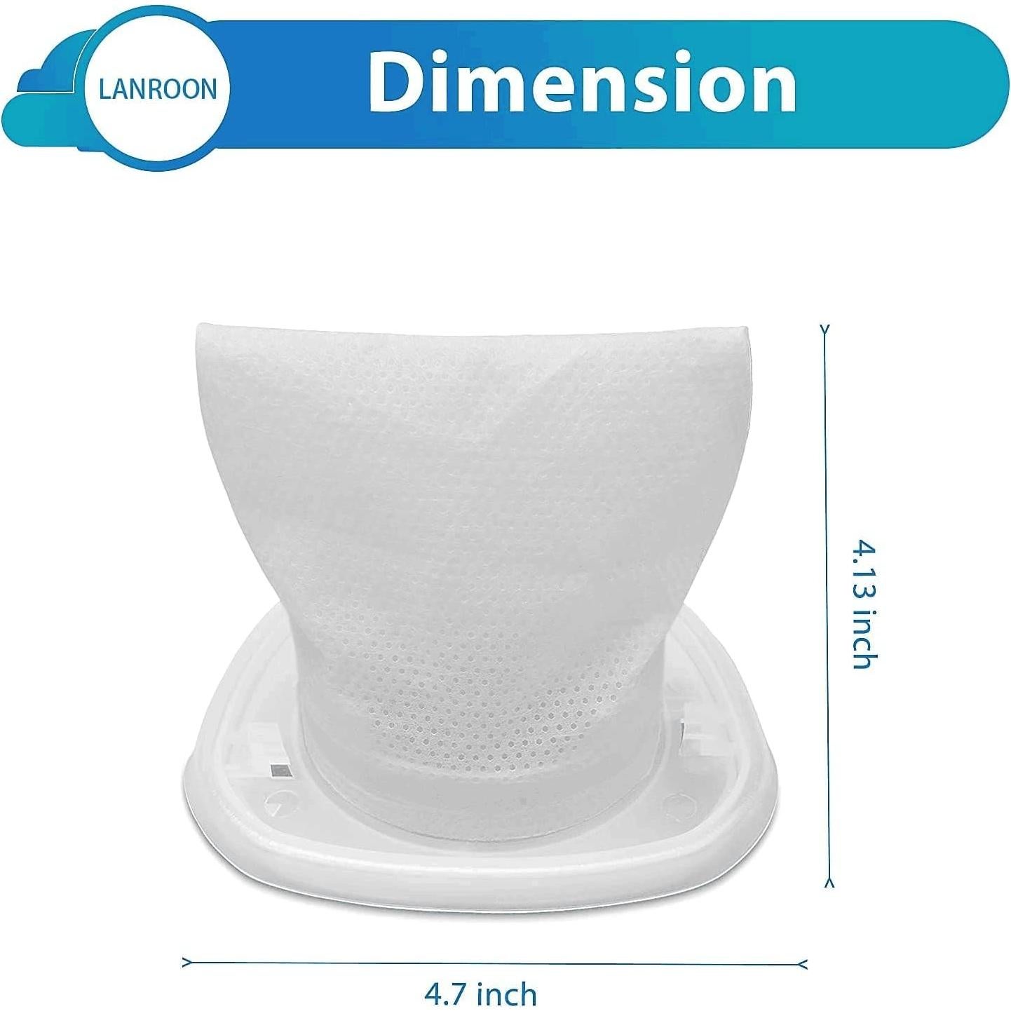 Filtro HNVCF10 LANROON para Aspiradoras Black and Decker - 6 Pzs