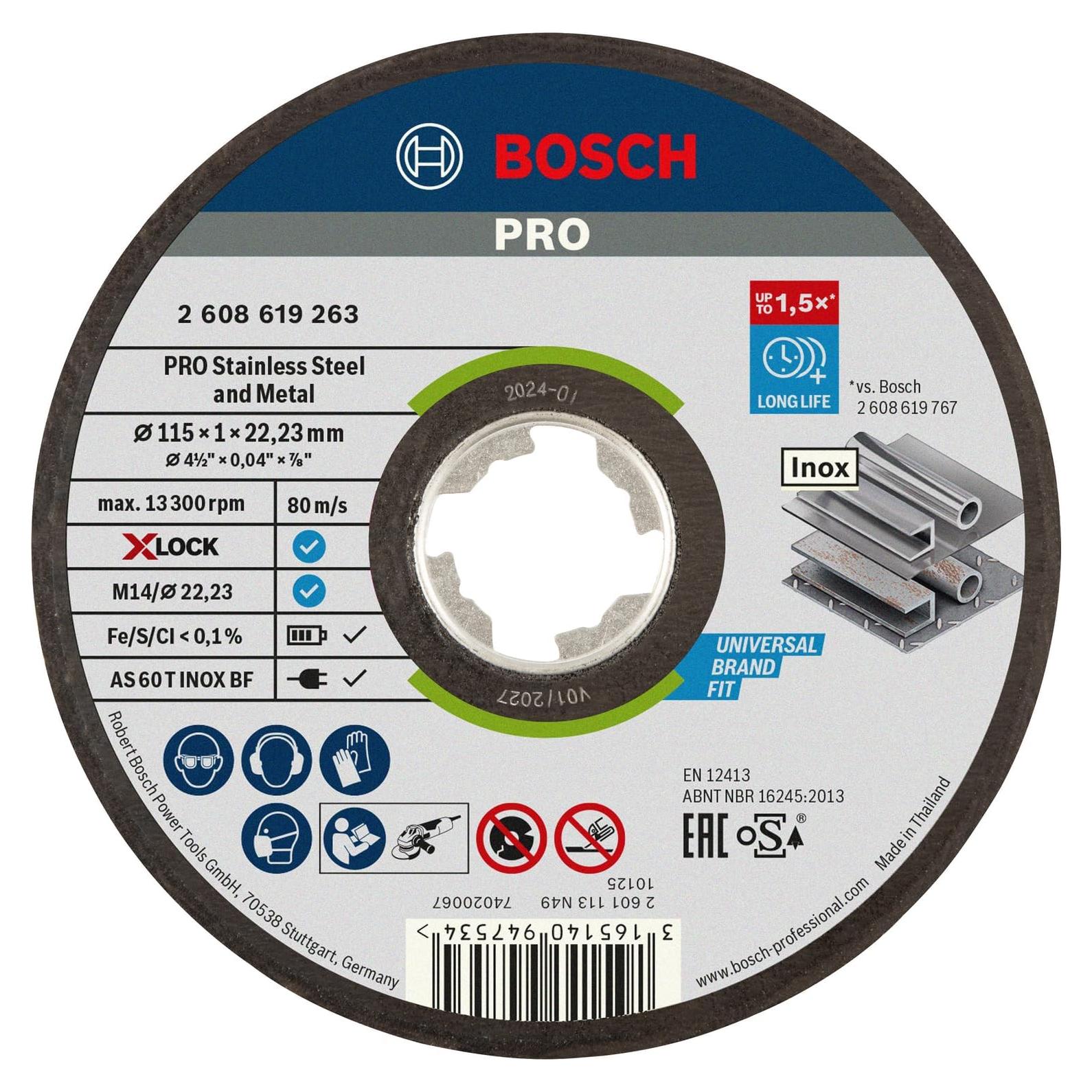 Disco de Corte Bosch Profesional Expert 115 mm Inox y Metal