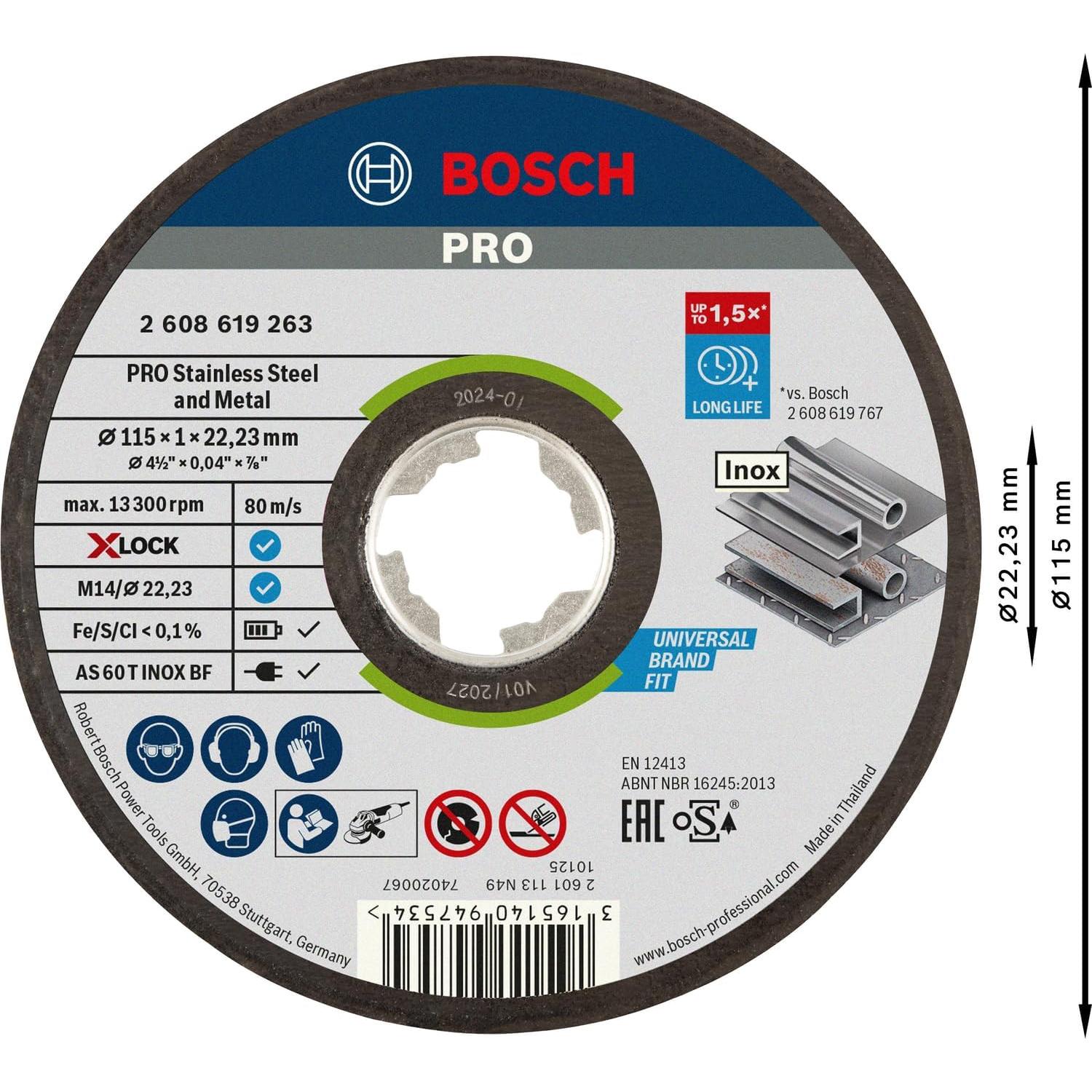 Disco de Corte Bosch Profesional Expert 115 mm Inox y Metal