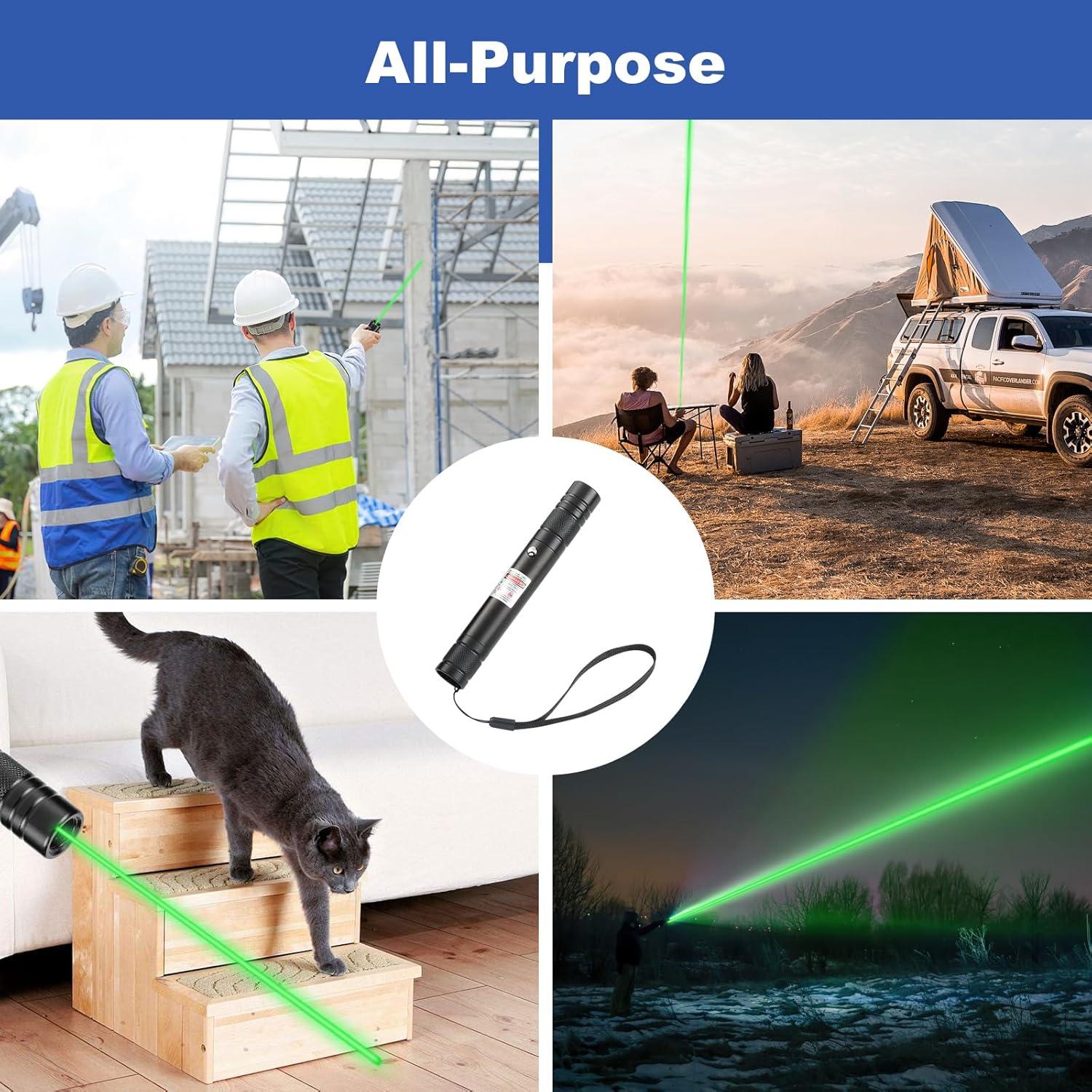 Puntero Láser Verde Recargable Damflew - 15.24 cm, USB