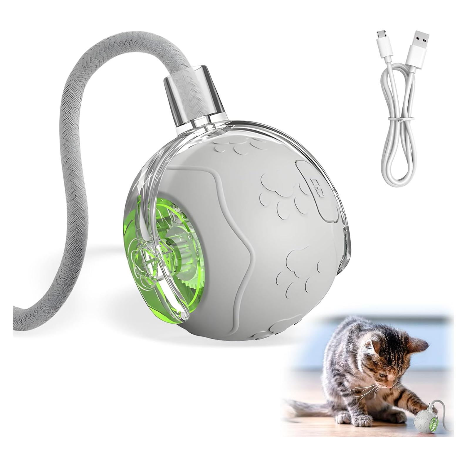 Bola Interactiva para Gatos QentAnud, 3 Modos, Gris