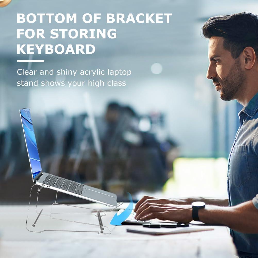 Soporte de Laptop Acrílico Equivira Ergonómico Transparente