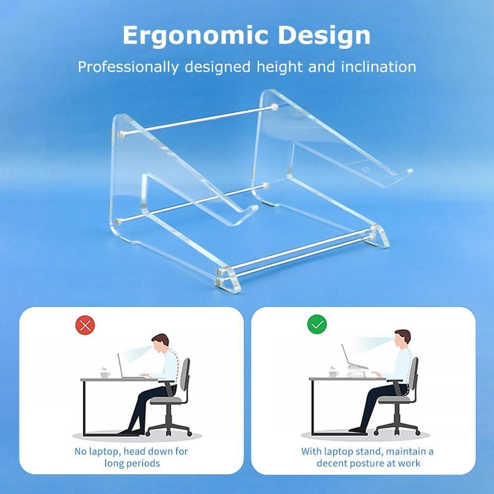 Soporte de Laptop Acrílico Equivira Ergonómico Transparente