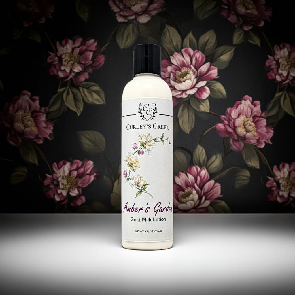 Loción de Leche de Cabra Curley's Creek 226.8g Jardín de Ámbar