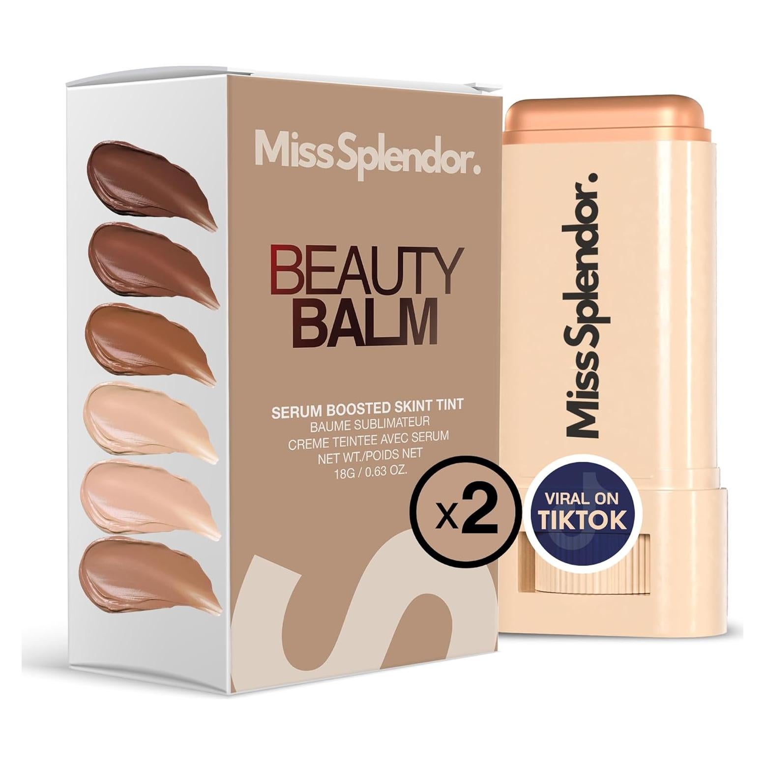 Bálsamo Tinte de Piel Miss Splendor 2 Pack Tono 1 Hidratante